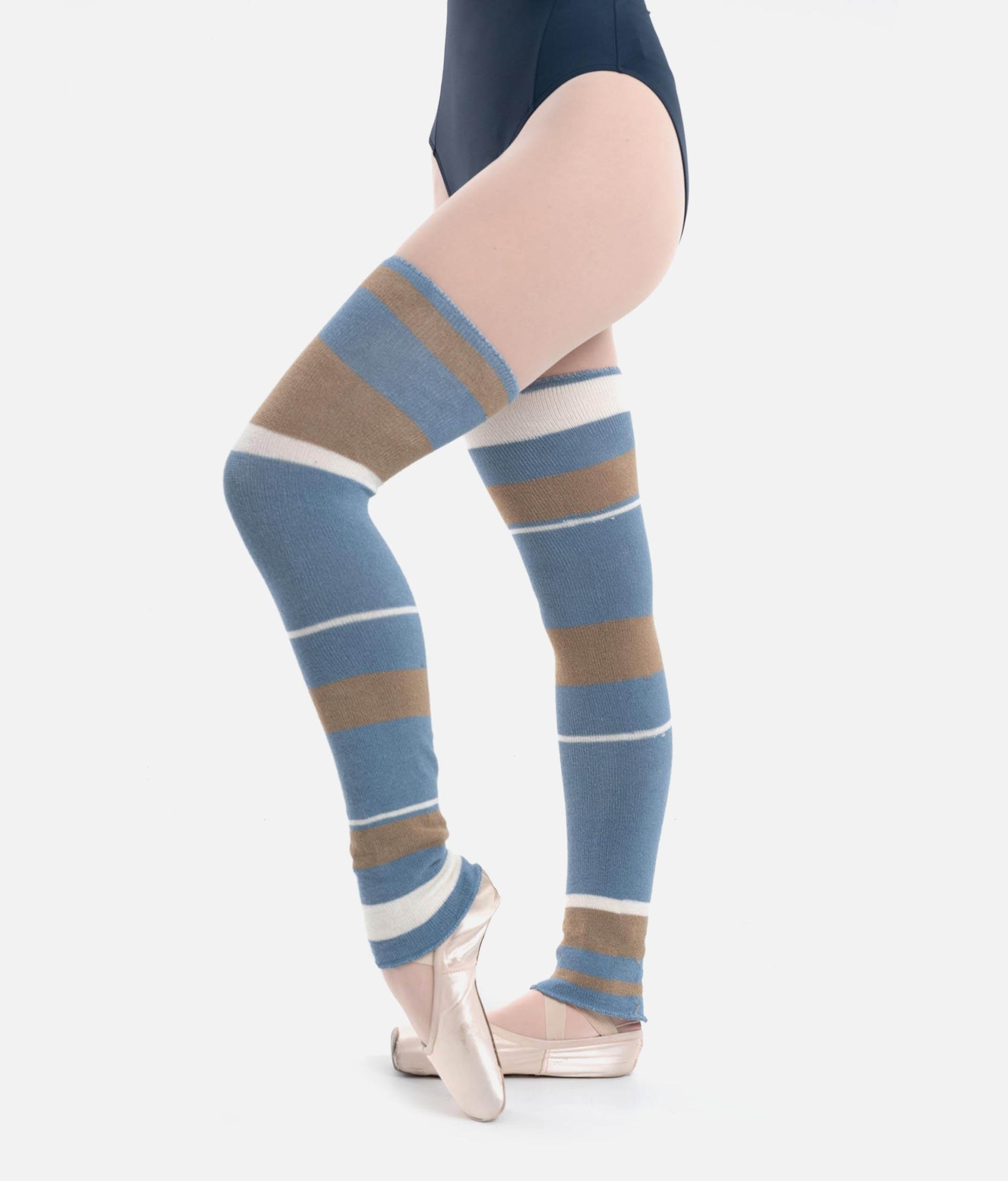 Long Striped Bamboo Legwarmers for Ballet & Dance Warm-Up - 2038
