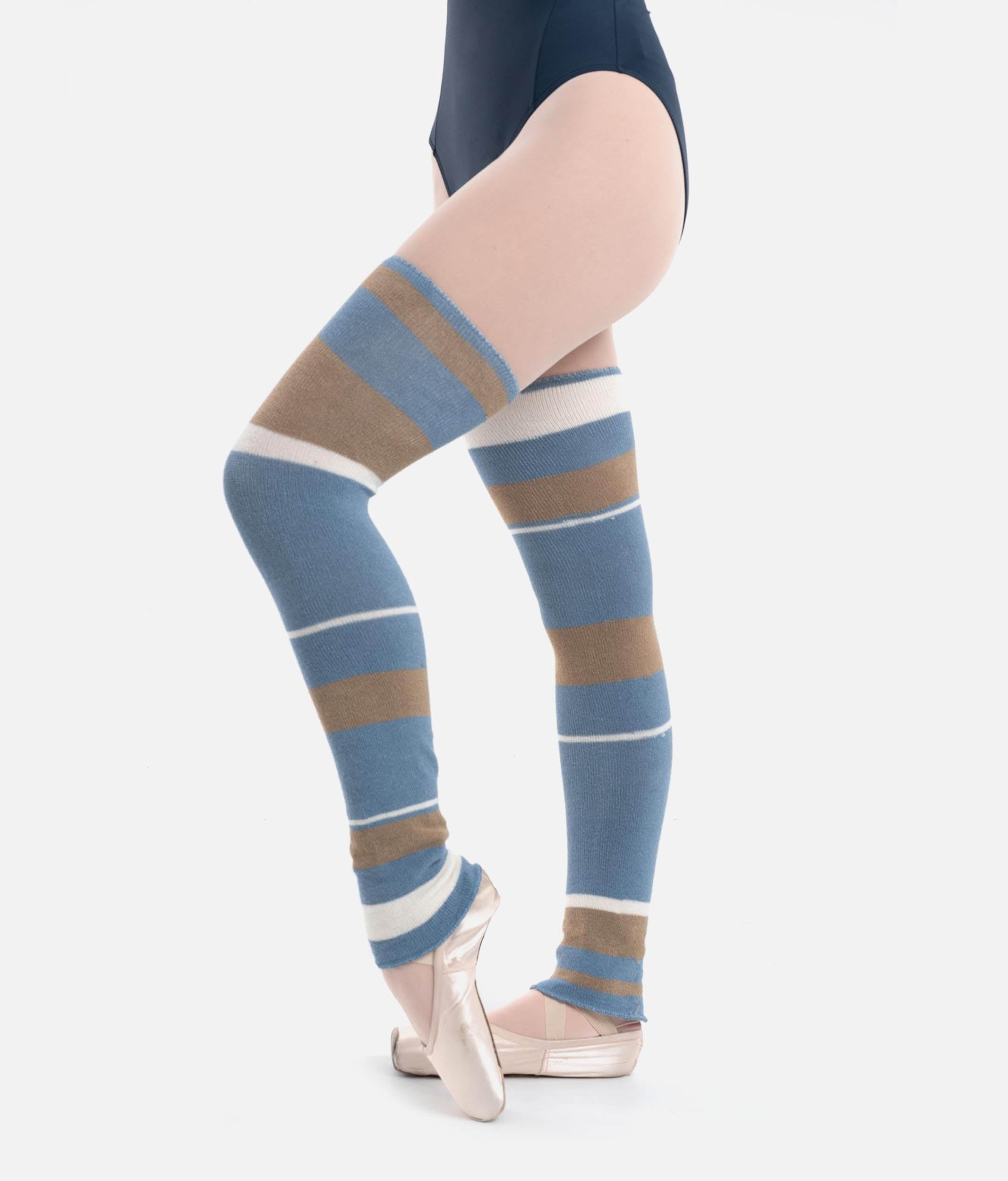 Long Striped Bamboo Legwarmers for Ballet & Dance Warm-Up - 2038
