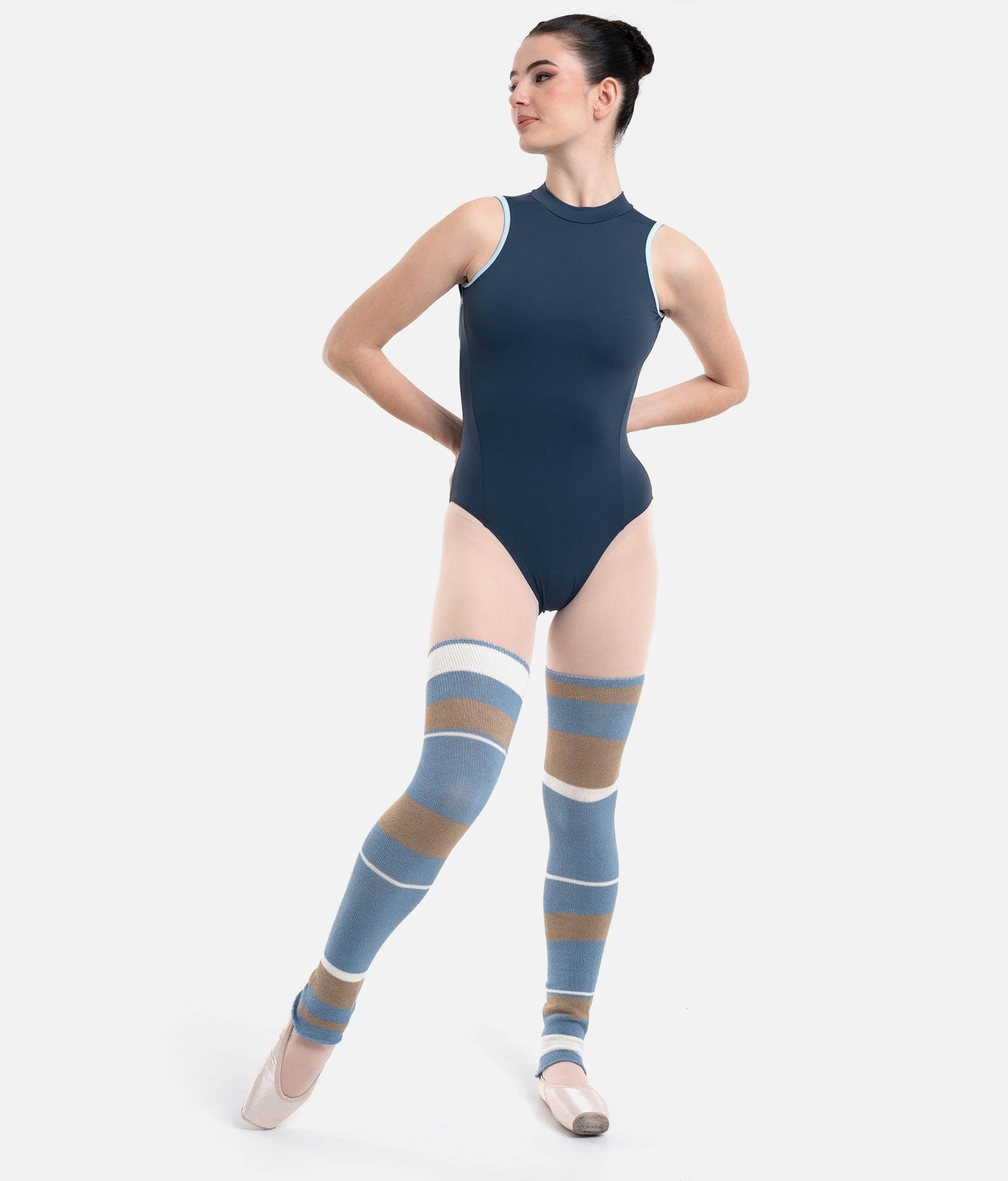 Long Striped Bamboo Legwarmers for Ballet & Dance Warm-Up - 2038