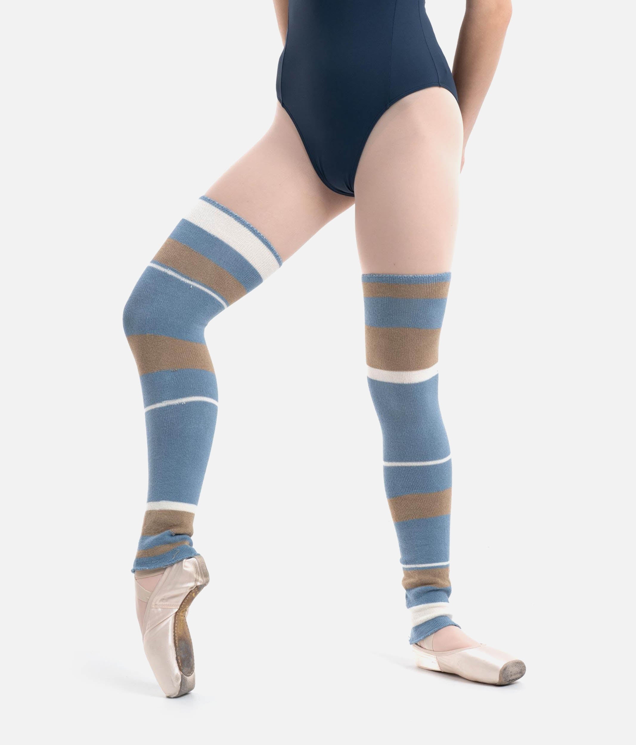 Long Striped Bamboo Legwarmers for Ballet & Dance Warm-Up - 2038