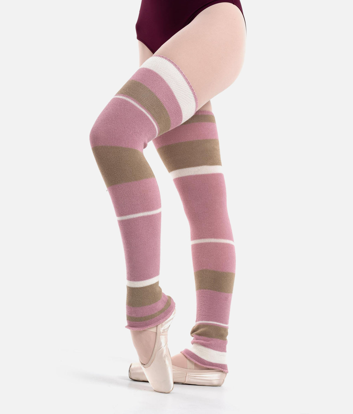 Long Striped Bamboo Legwarmers for Ballet & Dance Warm-Up - 2038