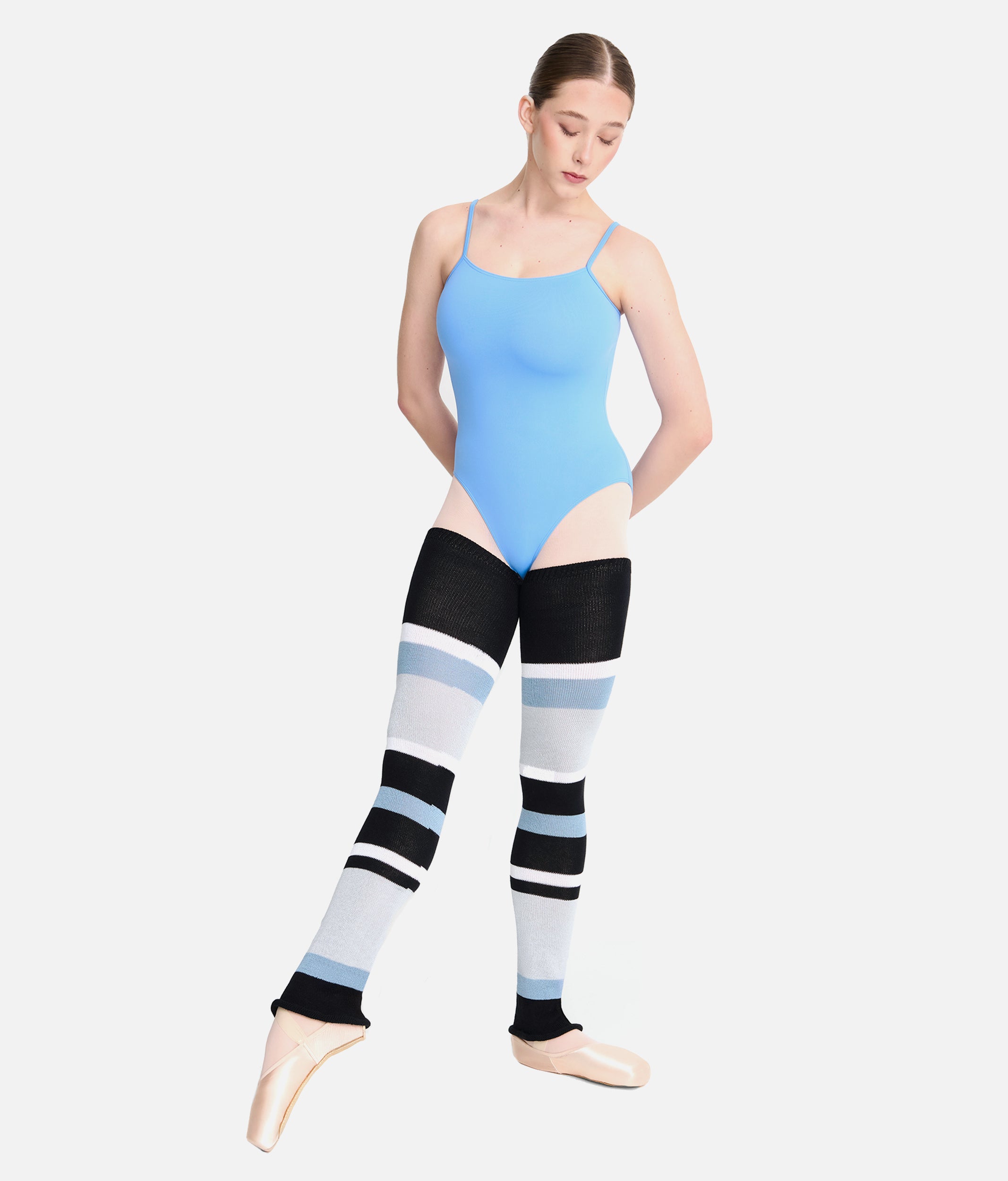 HEATHER Long Striped Legwarmers, Bamboo Dance Warm-Up Essential - 2048
