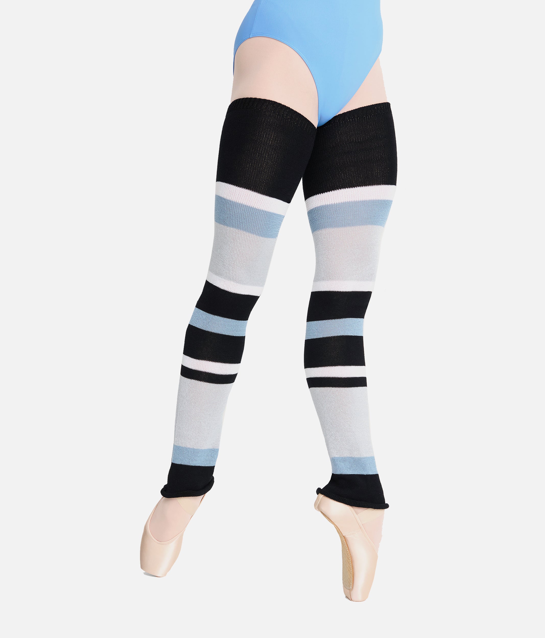 HEATHER Long Striped Legwarmers, Bamboo Dance Warm-Up Essential - 2048