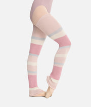 HEATHER Long Striped Legwarmers, Bamboo Dance Warm-Up Essential - 2048
