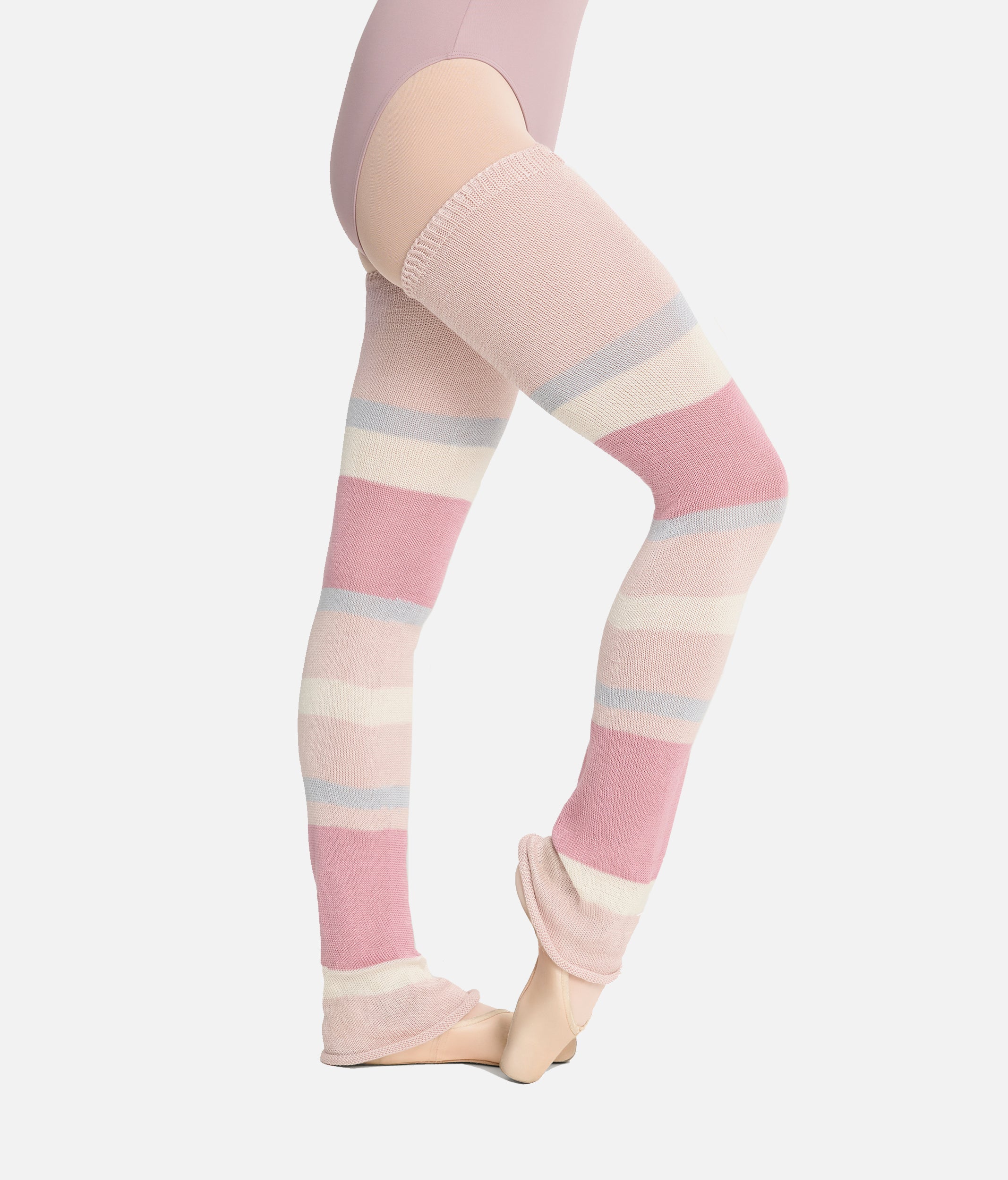 HEATHER Long Striped Legwarmers, Bamboo Dance Warm-Up Essential - 2048