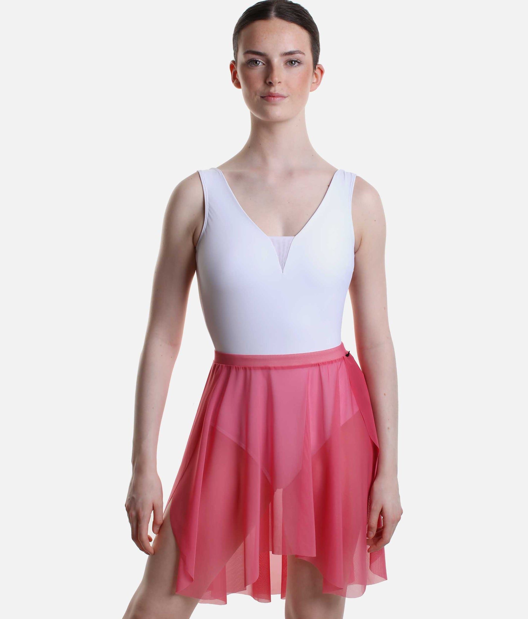 Midi High-Low Mesh Skirt - 2115