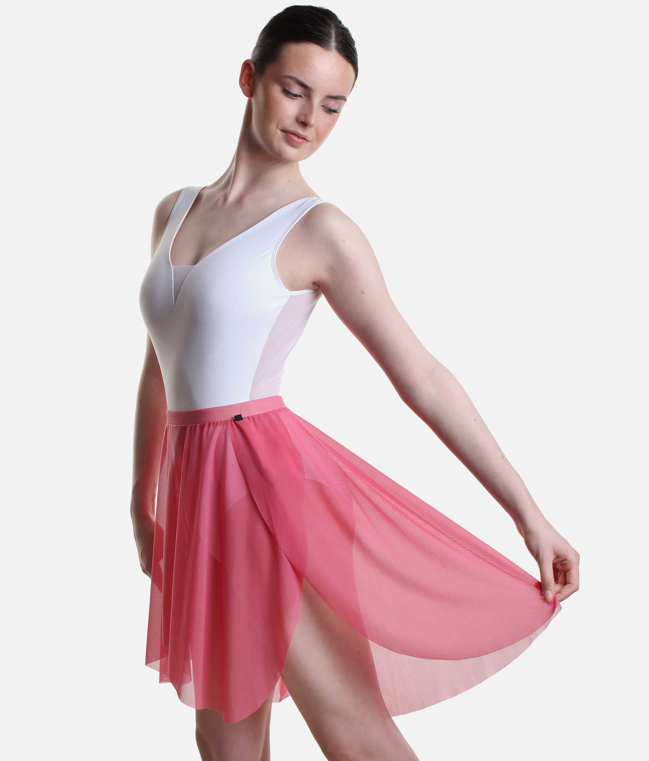 Midi High-Low Mesh Ballet Skirt, Pull On - 2115