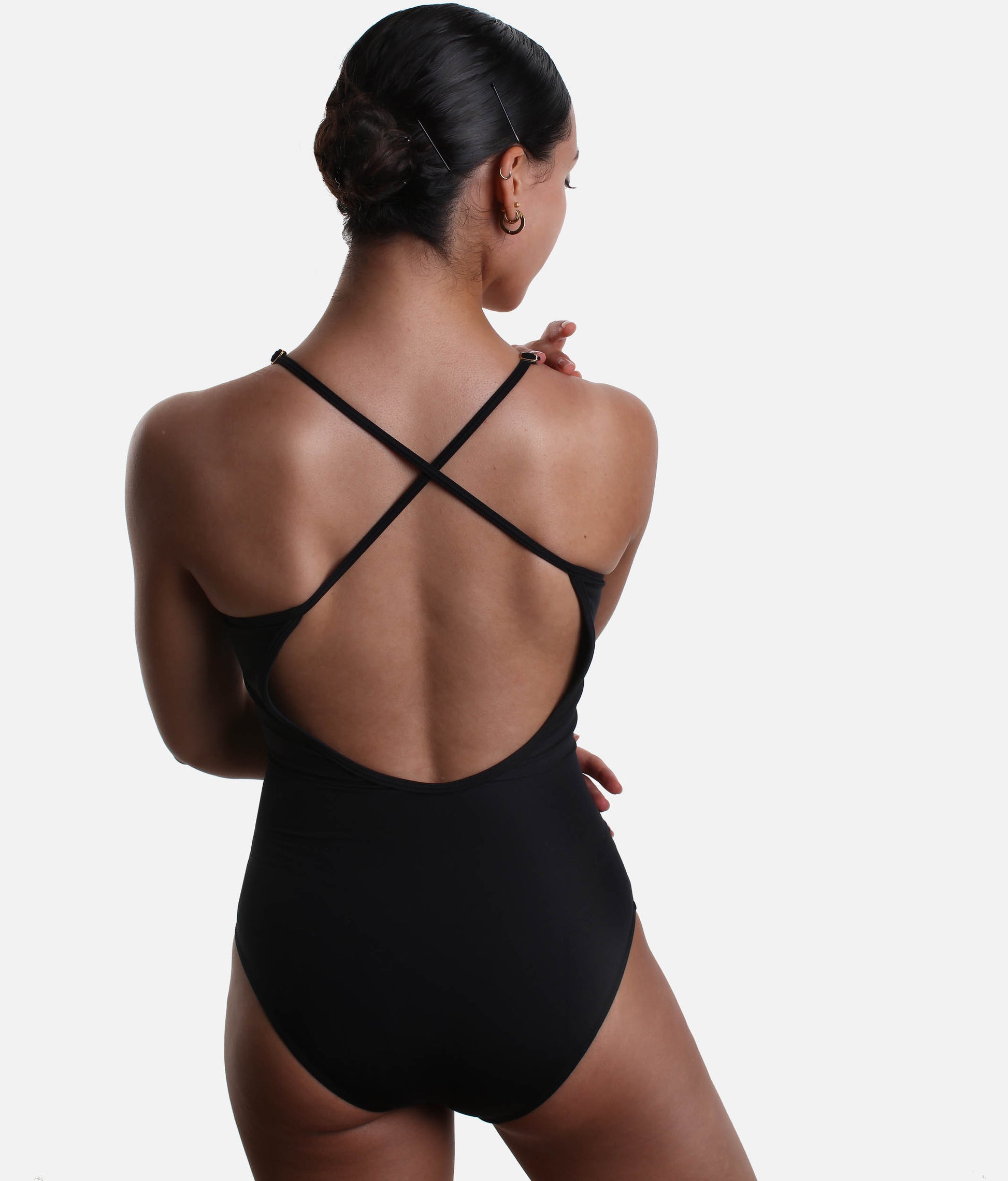 Rayssa Adjustable Straps Leotard, Elegant Open Back - SD2457