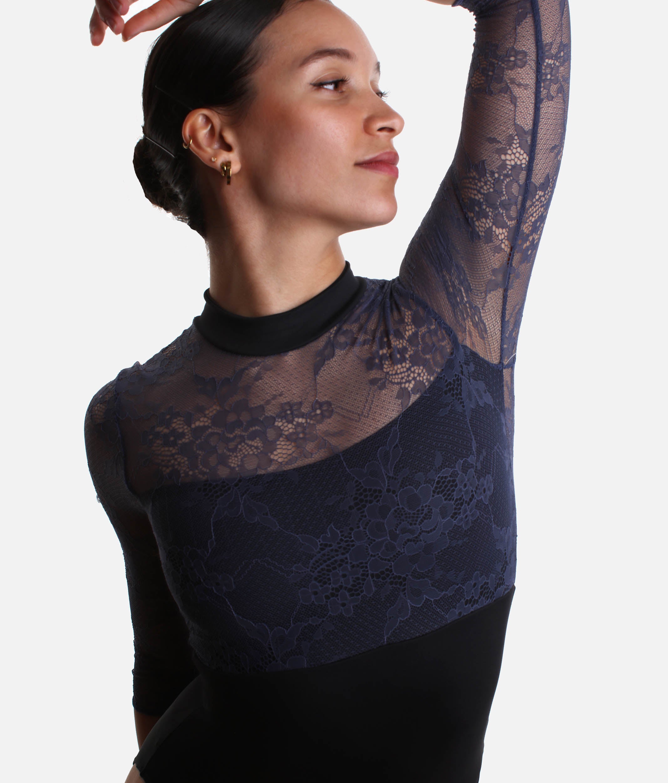 HOPE High Neck Leotard with Floral Lace, Premium Ballet Dancewear - 31729