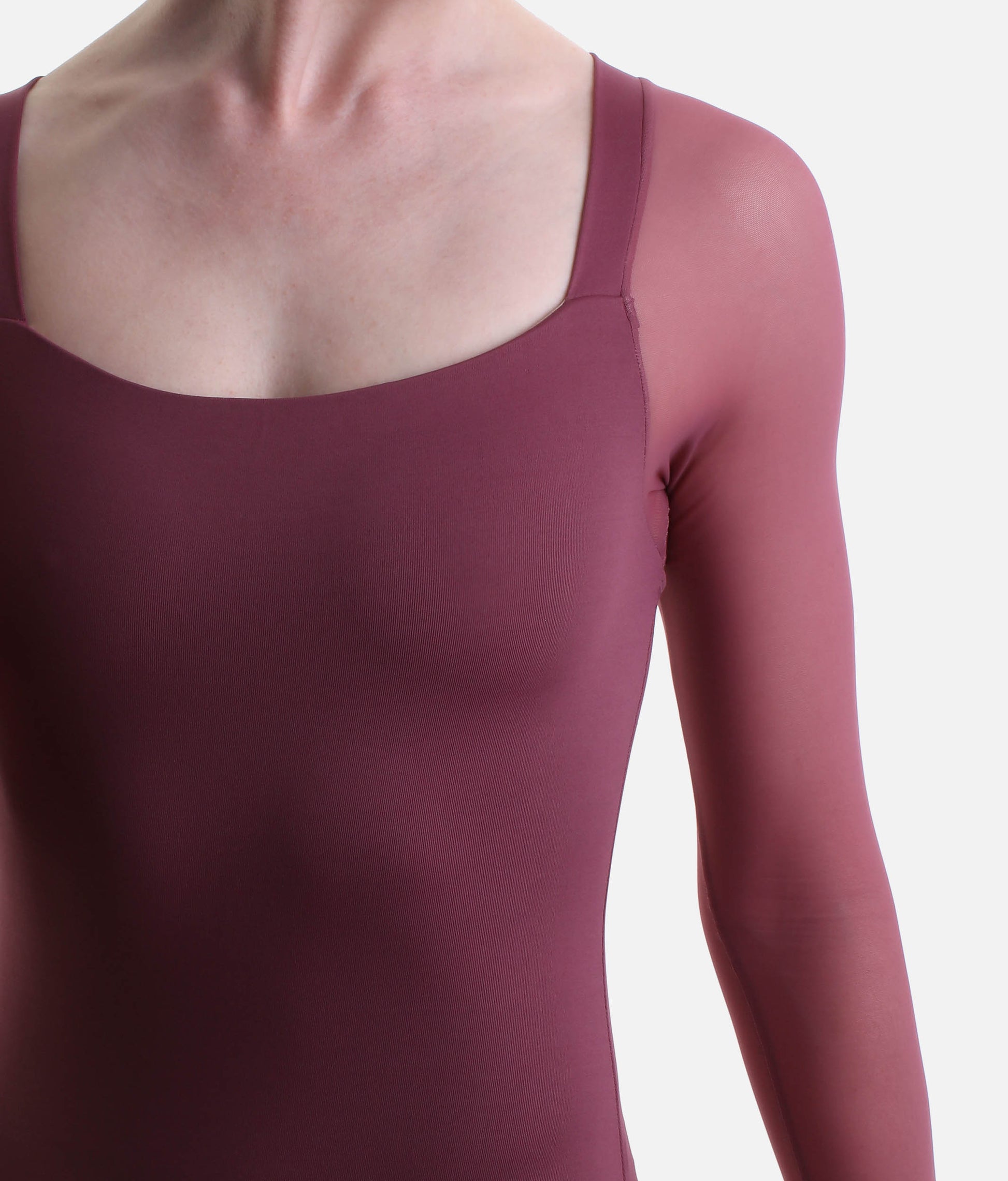 HEMA Long Sleeve Ballet Leotard, Meryl Fabric, Mesh Details - 31731