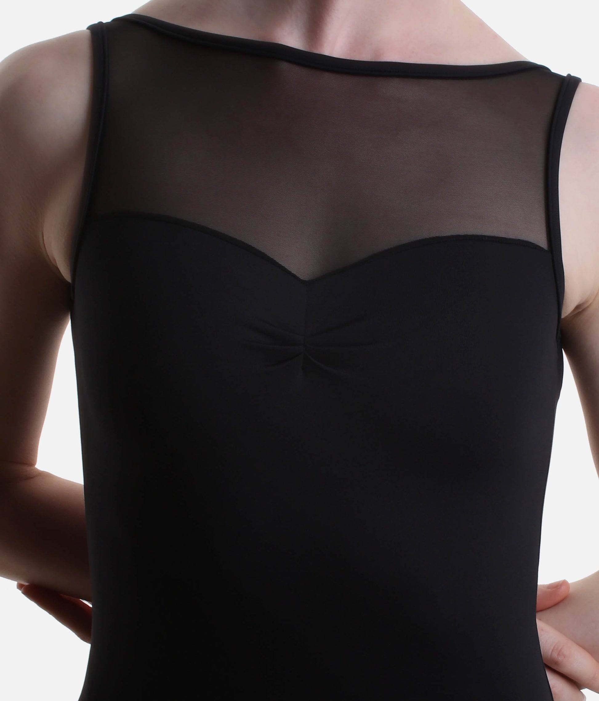 HADASSAH Sleeveless Leotard with Elegant Mesh Back, Meryl Fabric - 31733