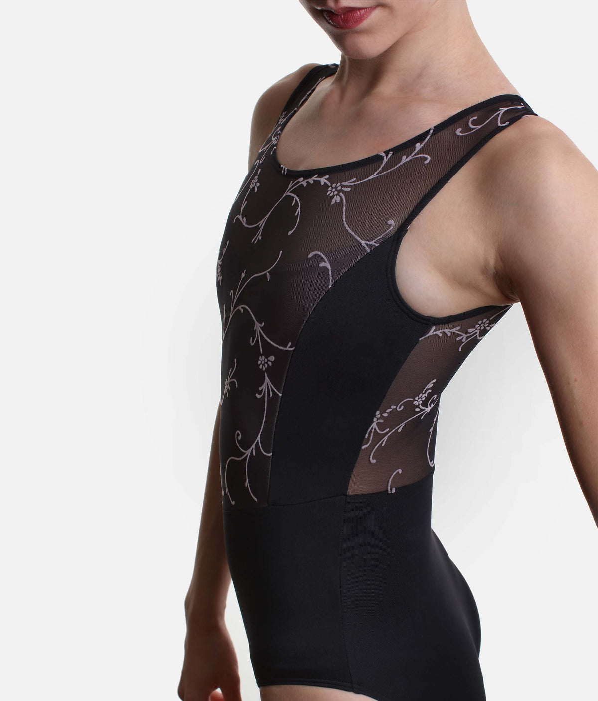 Iggy Floral Tank Ballet Leotard, Classic Black - 31741