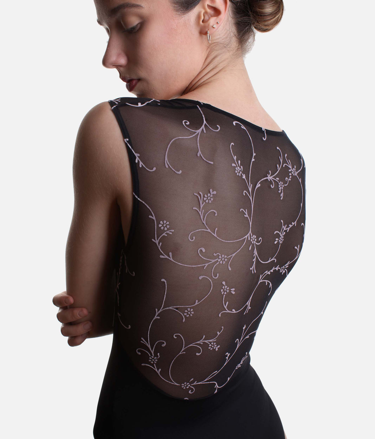 Ilaria Floral Cap Sleeve Ballet Leotard, Classic Black - 31742