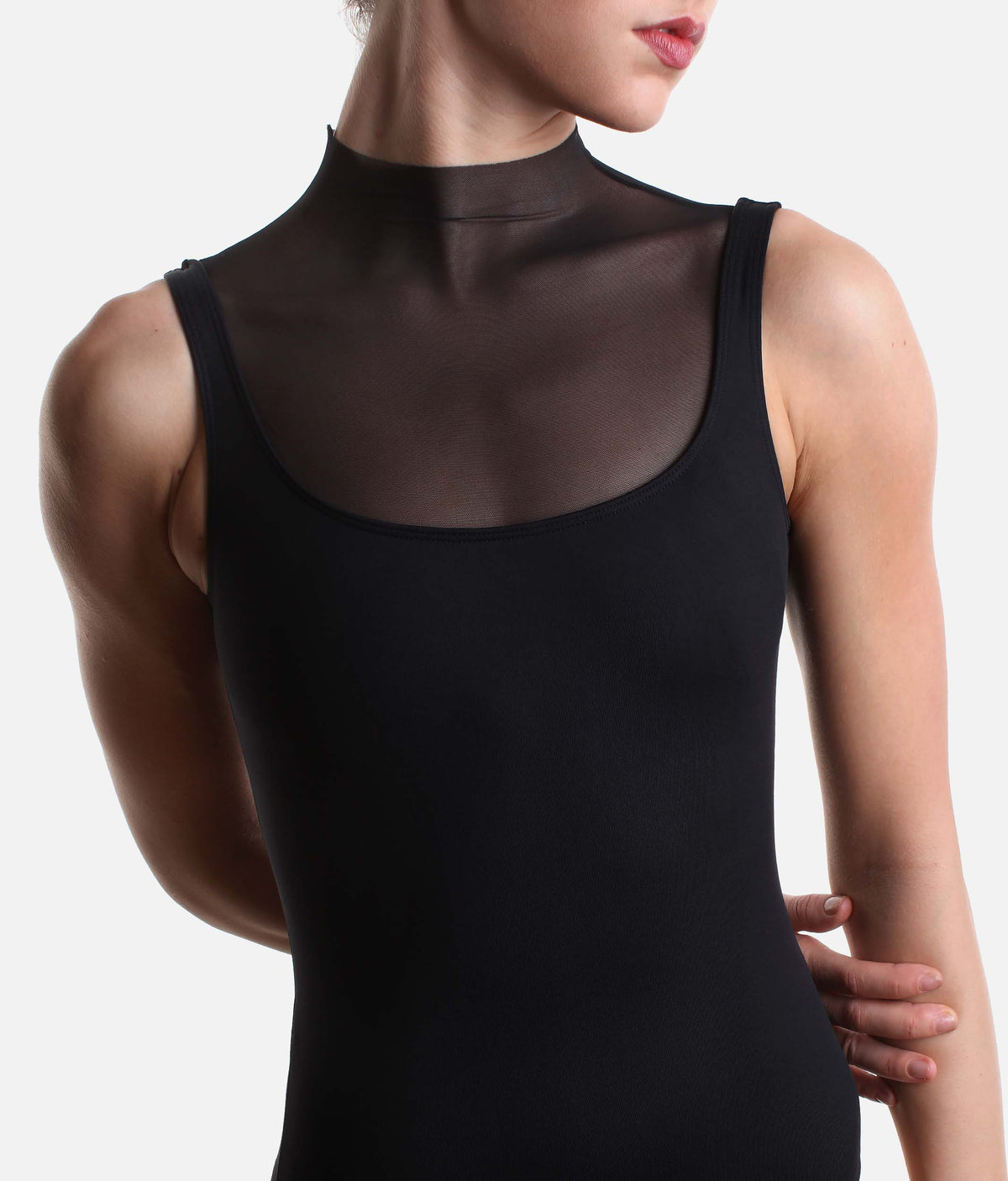 Intermezzo Ingrid High Neck Ballet Leotard with Tulle Back