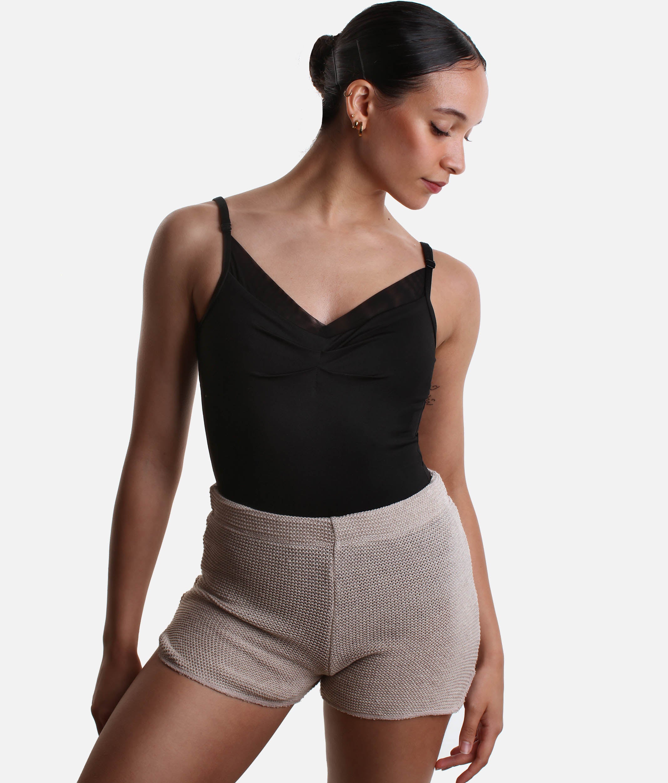 HENRIETTE High-Waisted Knit Shorts, Ballet Warm-Up Essential - 5576