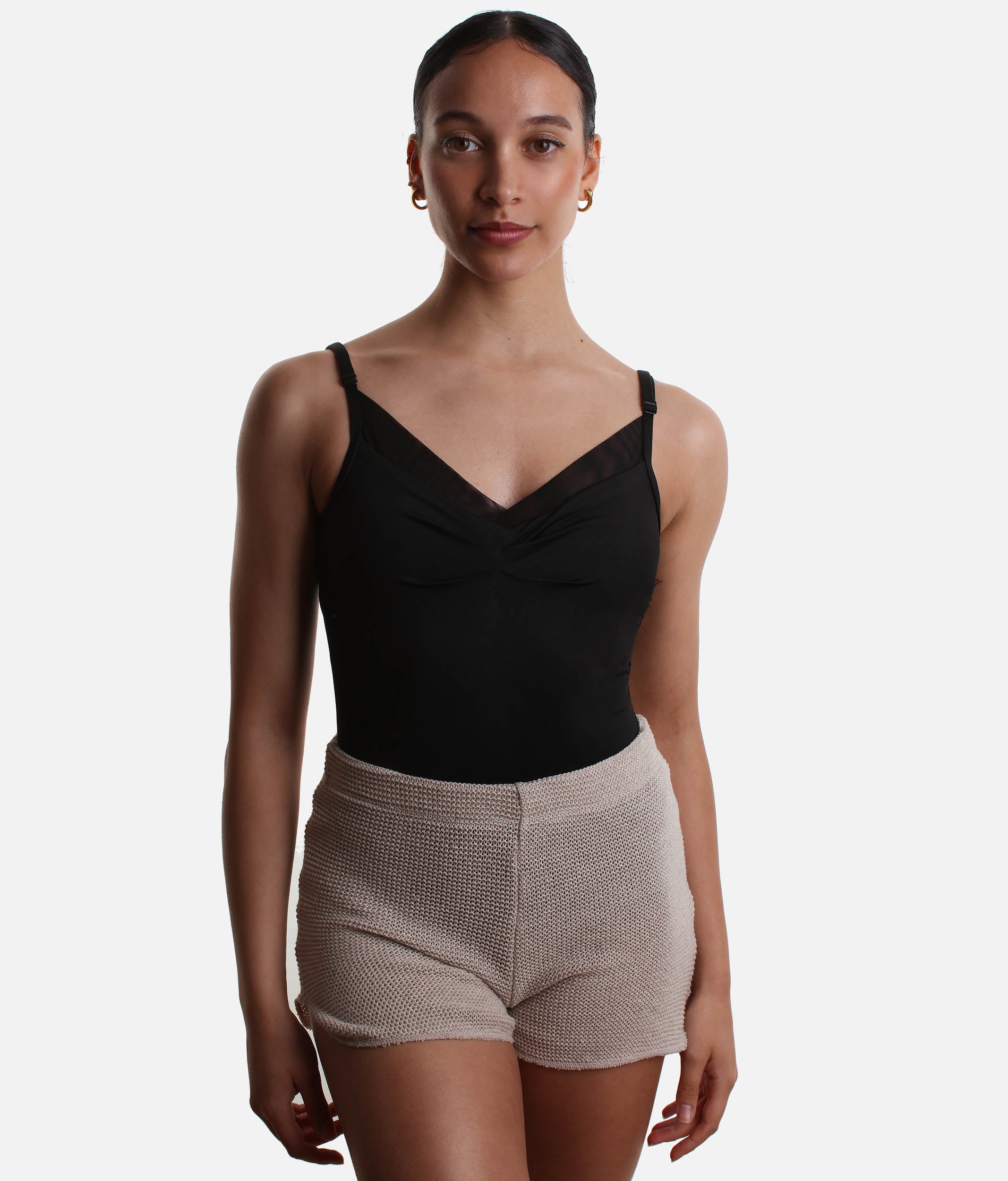 HENRIETTE High-Waisted Knit Shorts, Ballet Warm-Up Essential - 5576