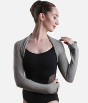 Long Sleeve Ballet Shrug, Knitted Dance Warm-Up with Thumb Holes - 6277