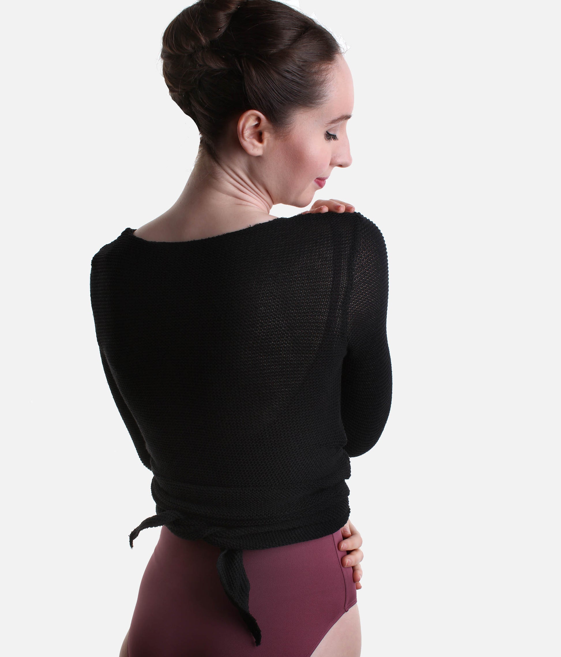 HELGA Knitted Crossover Ballet Warmup Top, Soft Cotton Wrap for Dancers - 6673