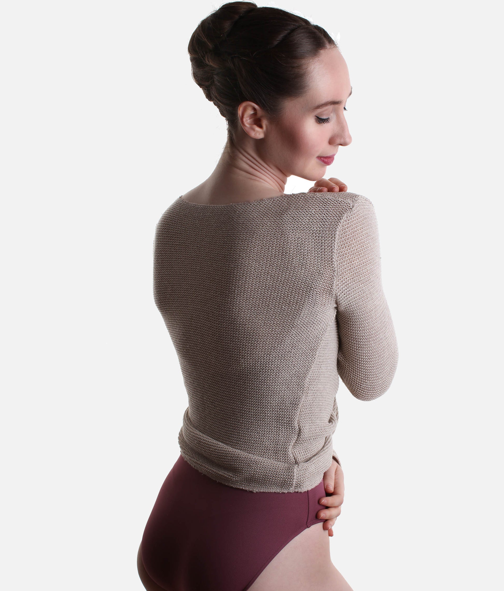 HELGA Knitted Crossover Ballet Warmup Top, Soft Cotton Wrap for Dancers - 6673