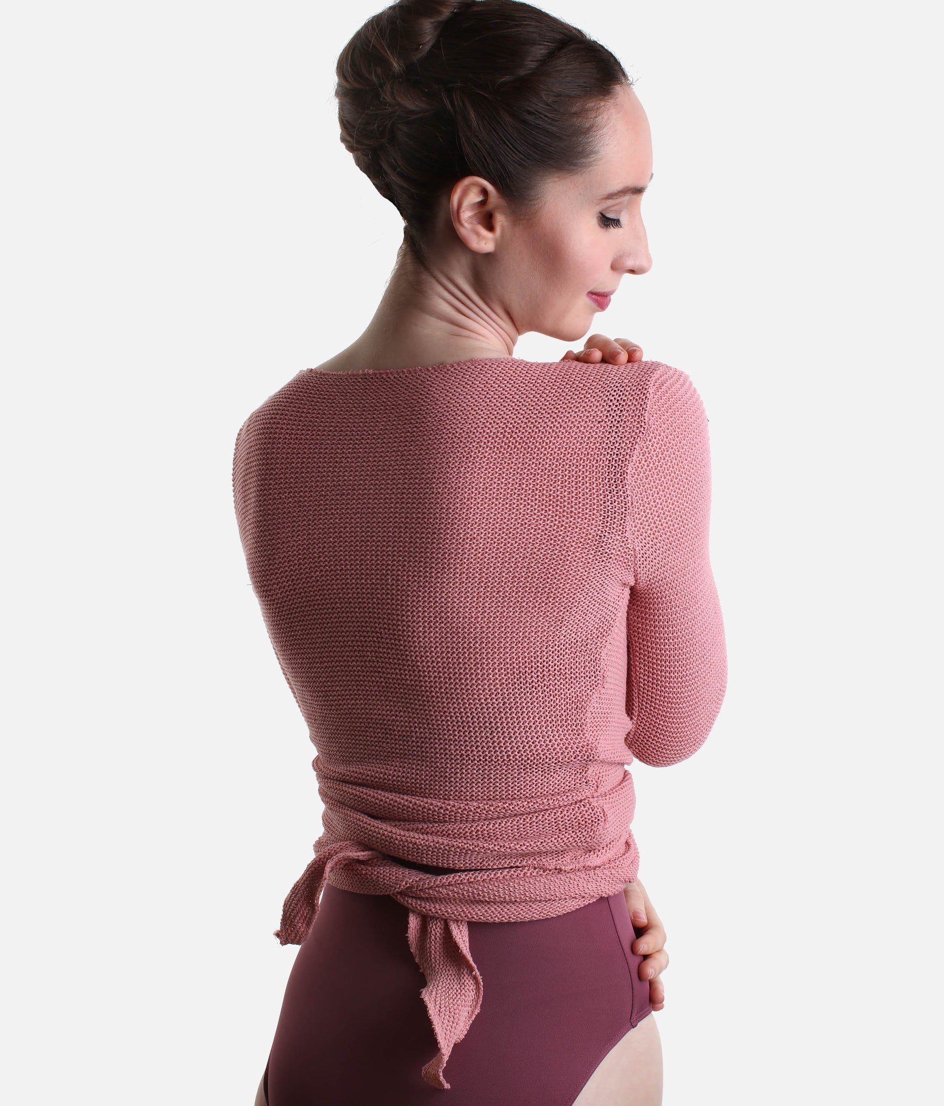 HELGA Knitted Crossover Ballet Warmup Top, Soft Cotton Wrap for Dancers - 6673