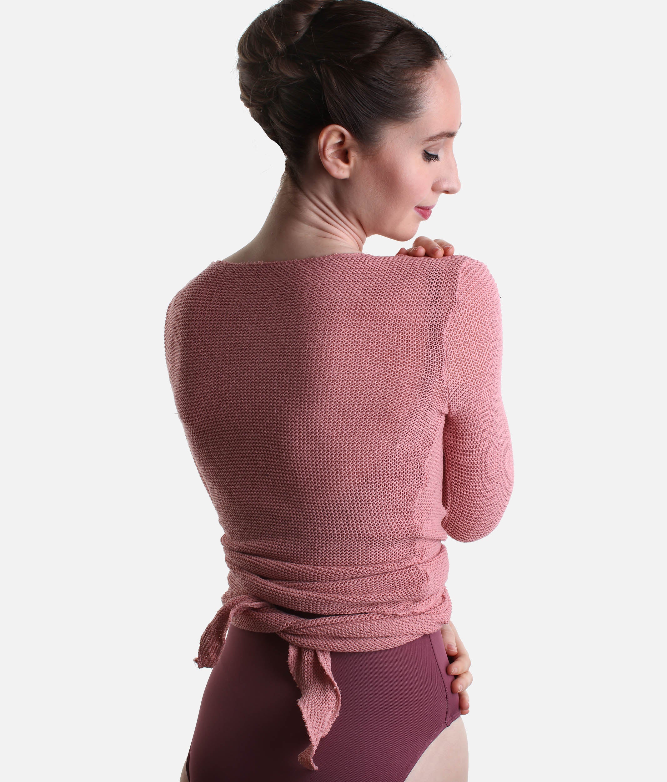 HELGA Knitted Crossover Ballet Warmup Top, Soft Cotton Wrap for Dancers - 6673