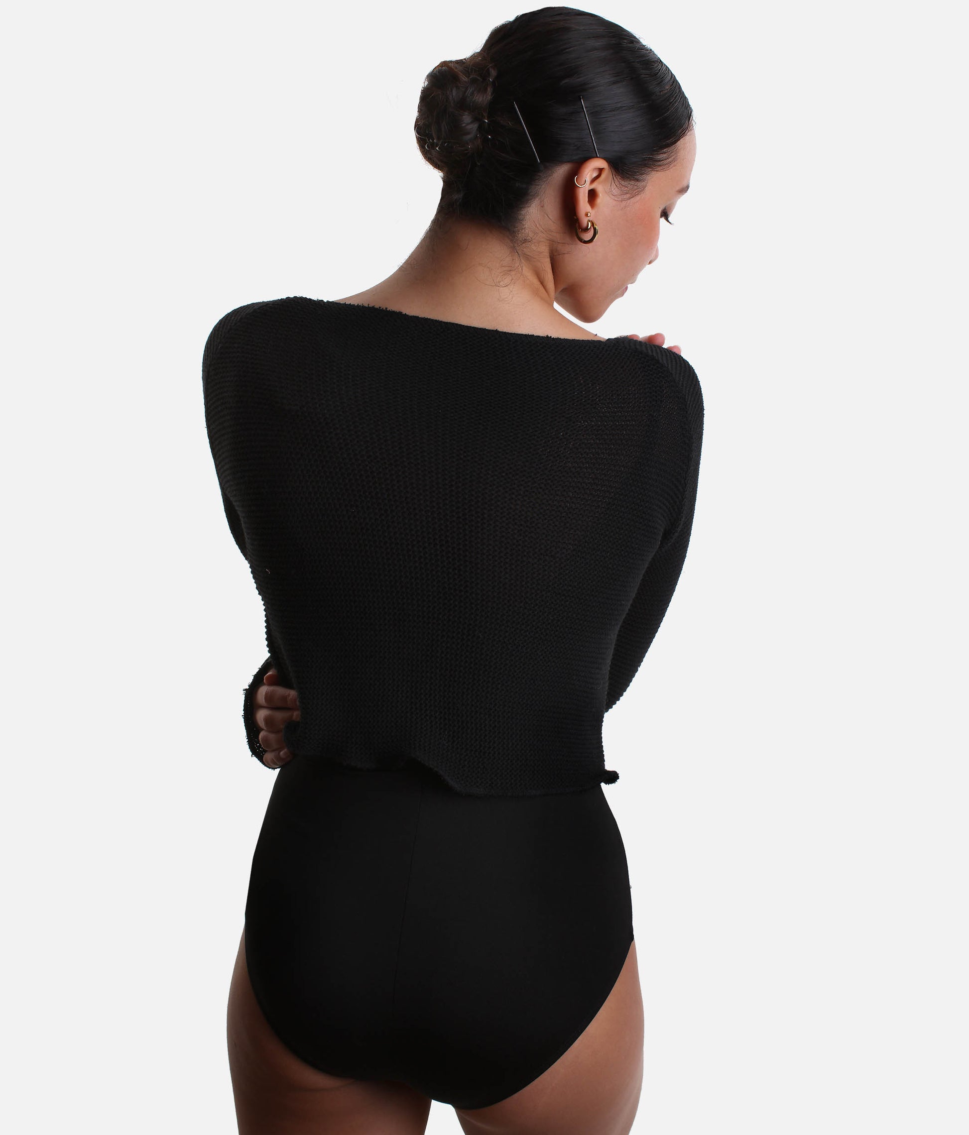 HUMAIRA Cropped Raglan Long-Sleeve Dance Sweater for Ballet Warmup - 6674