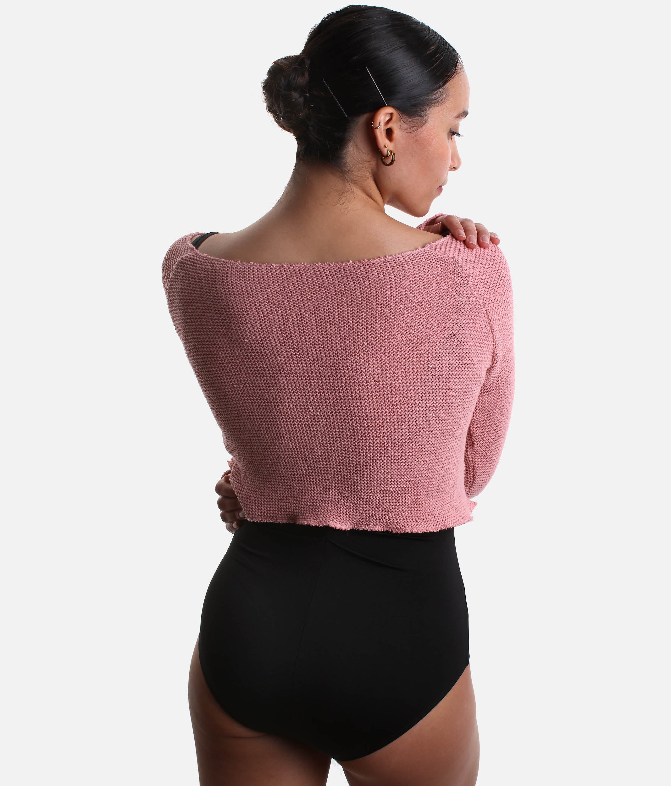 HUMAIRA Cropped Raglan Long-Sleeve Dance Sweater for Ballet Warmup - 6674