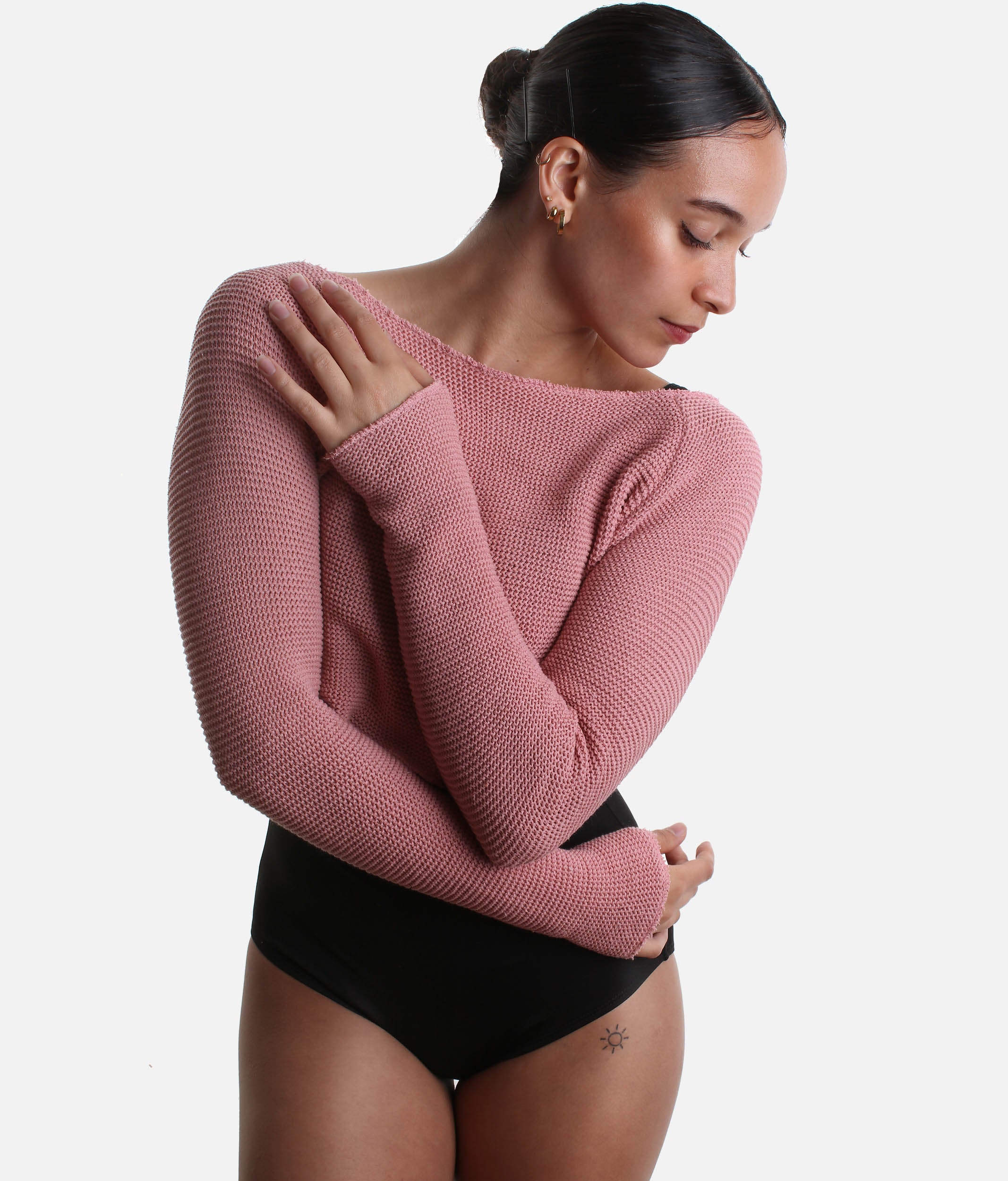 HUMAIRA Cropped Raglan Long-Sleeve Dance Sweater for Ballet Warmup - 6674