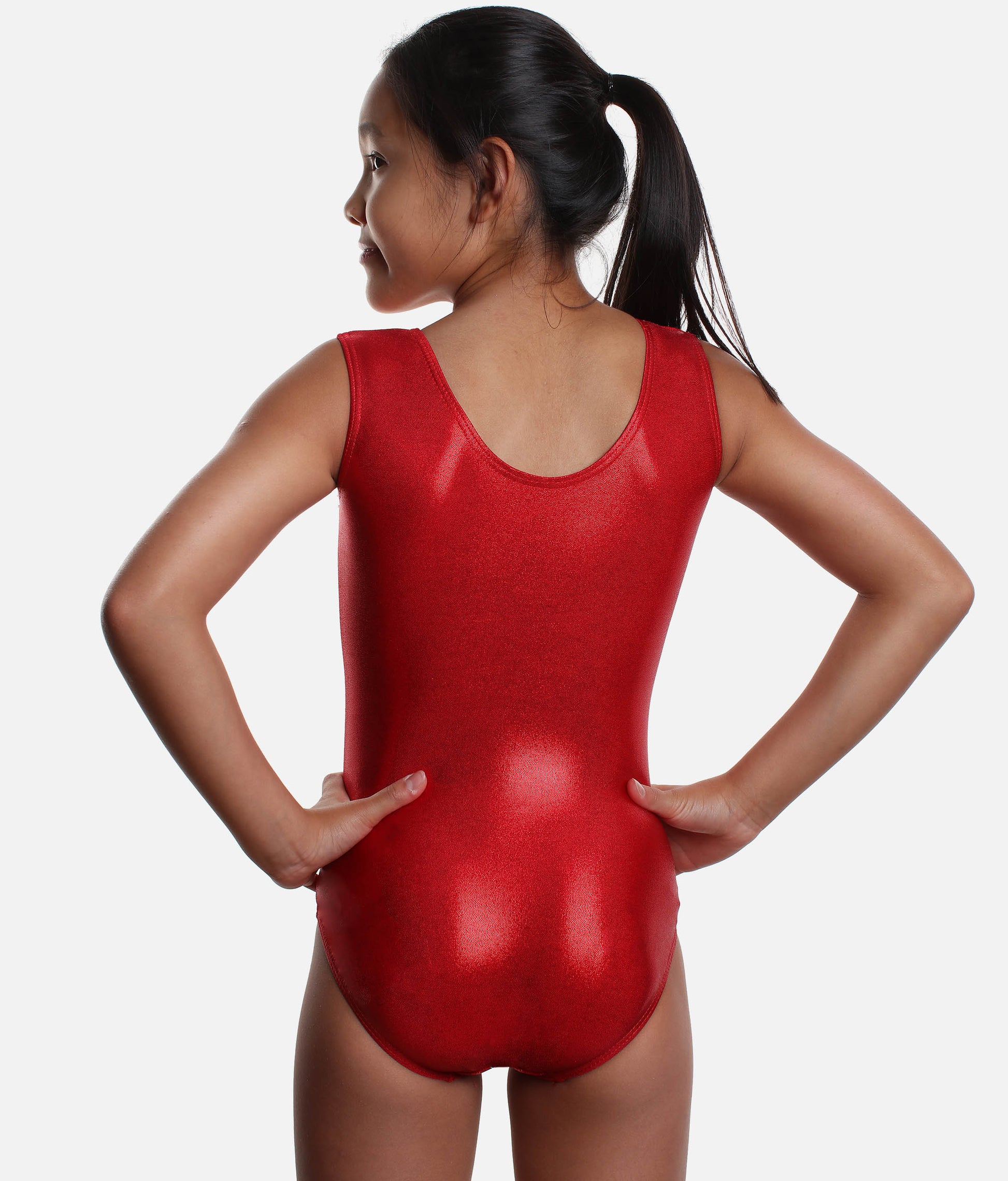 Girls Tank Sleeve Gymnastics Leotard, Crystal Shine for Training & Competition - Z687