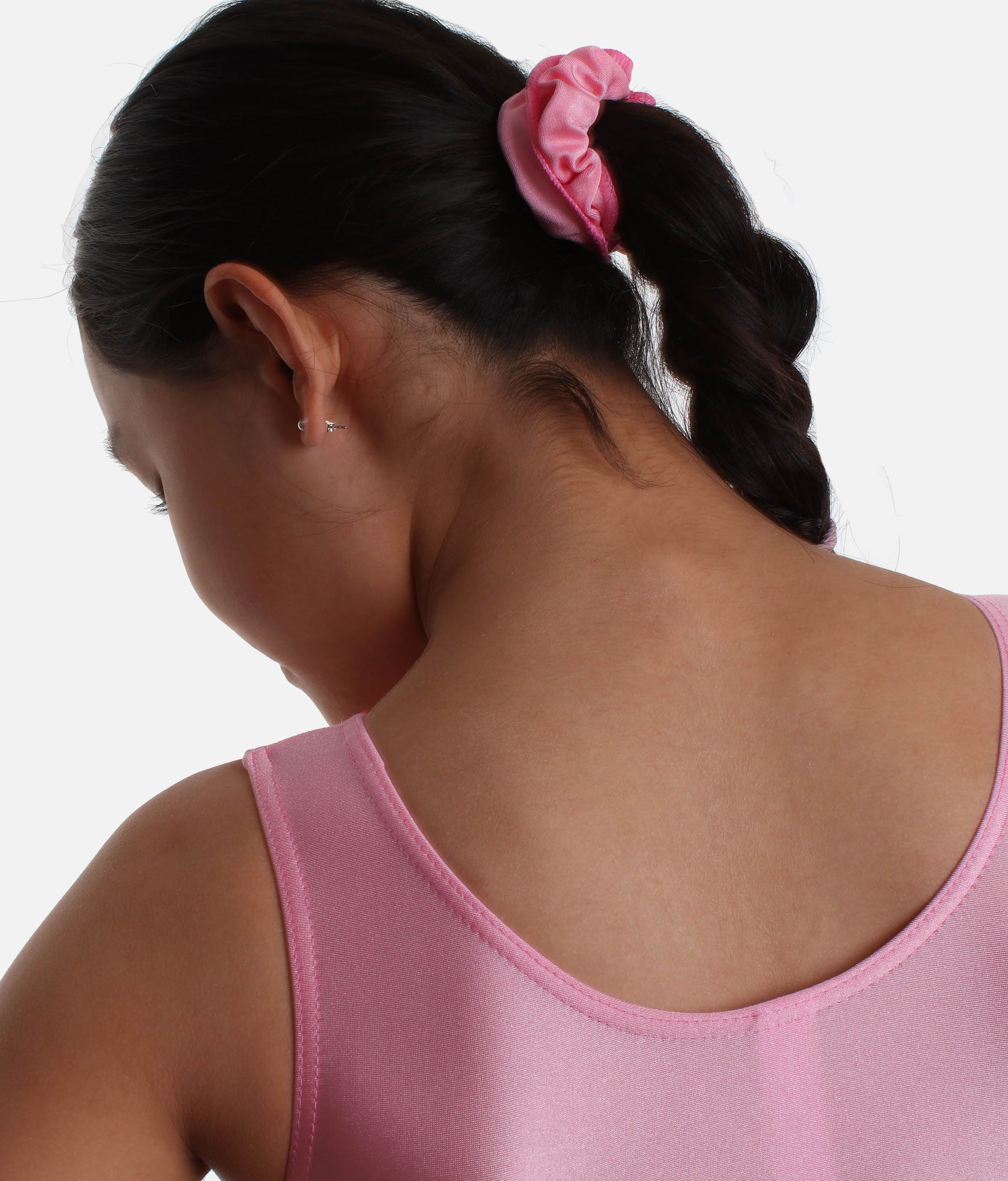 Girls Sleeveless Gymnastics Biketard, Pink Colour Burst - 7811