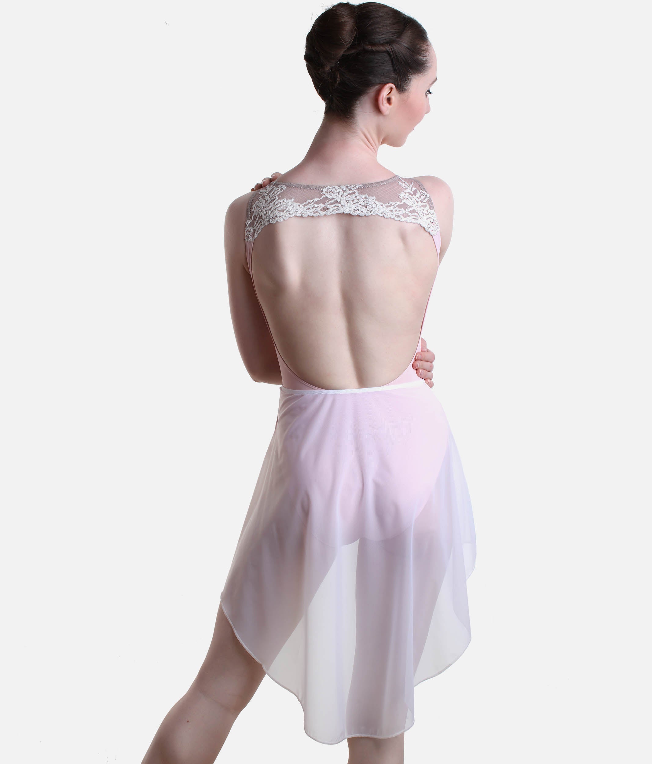 Asymmetrical Tulle Ballet Skirt, Lightweight High-Low Hem - 7856