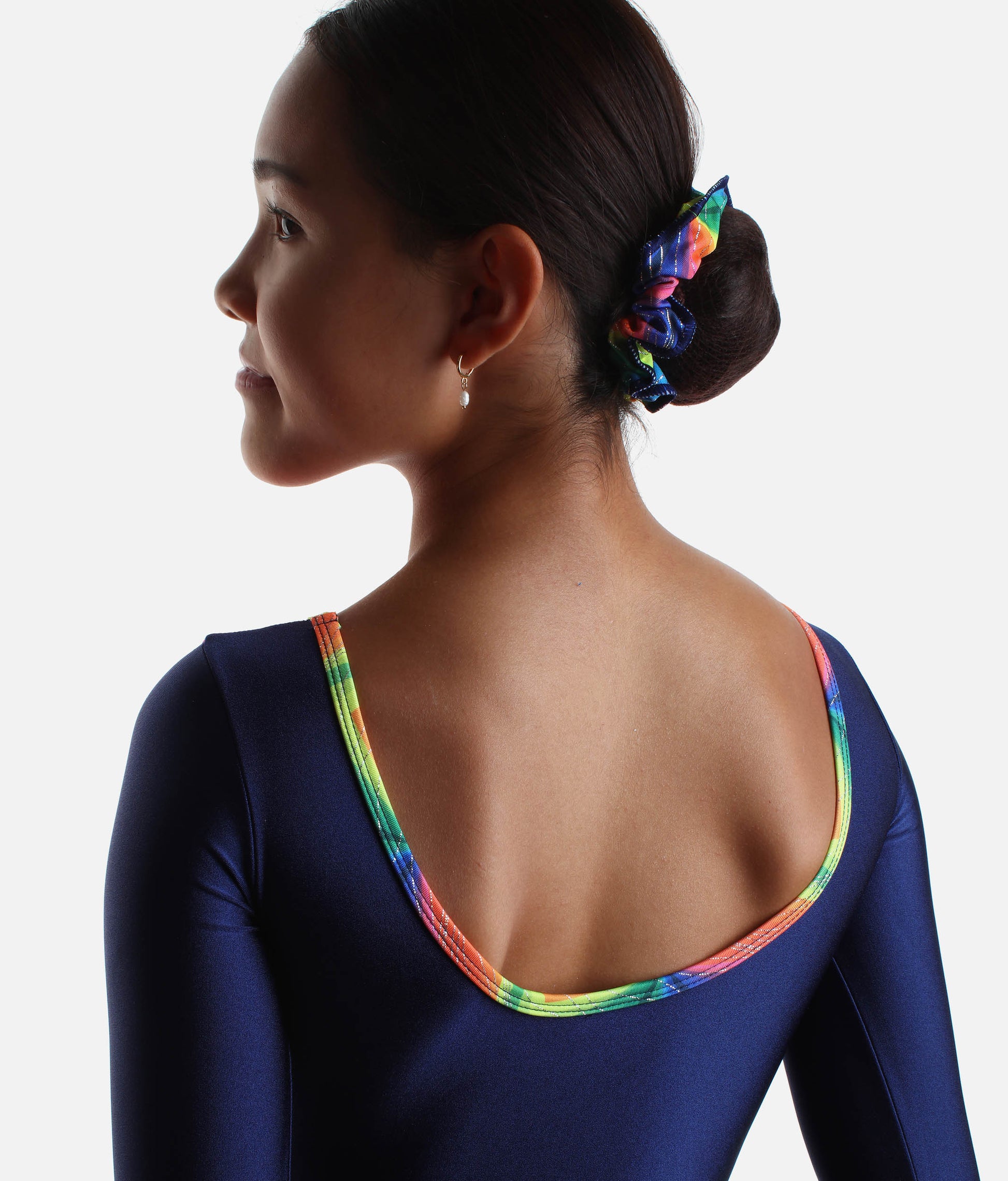 Girls Performance Gymnastics Leotard, Colour-Block Hot Pink & Navy - 7868