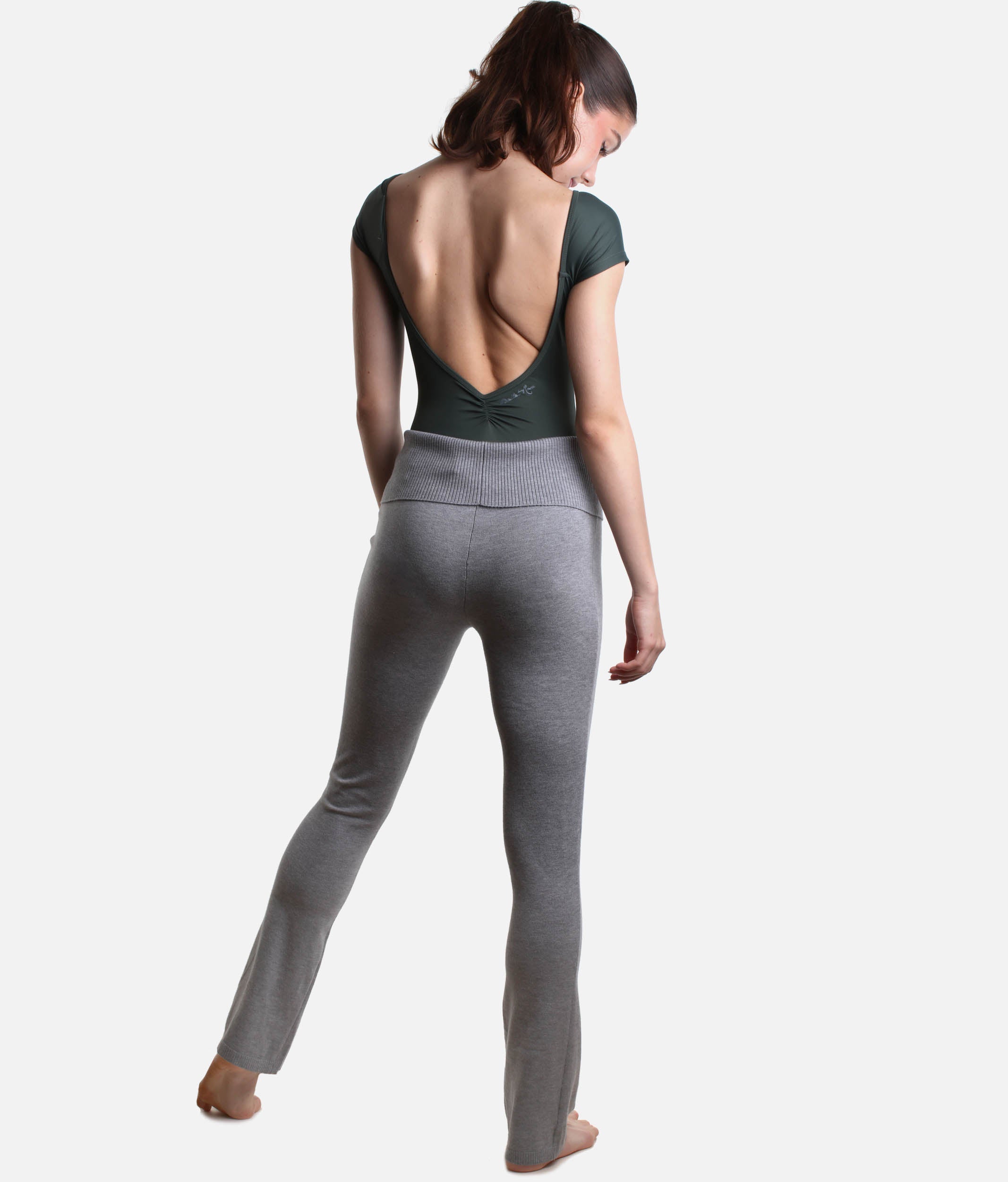Solstice Knit Dance Pants, High-Waist Bootcut Warm-Up Trousers - P80005