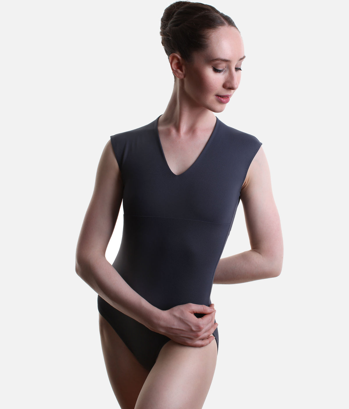 V Neck Dance Leotard with Back Opening & Luxe Fabric - ANGLELES