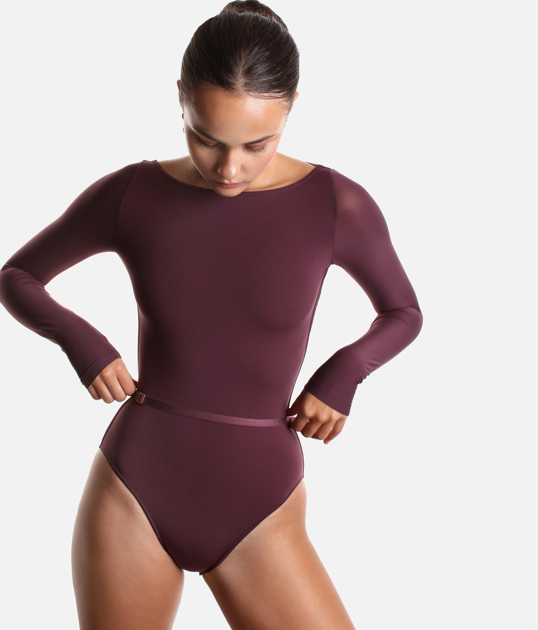 Long Sleeved/Laced Back Leotard - CHEVRON