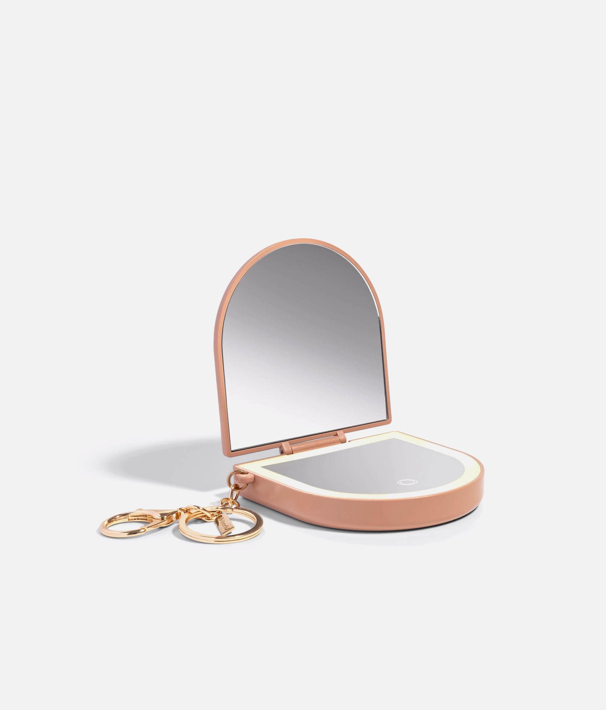 Terracotta Compact Mirror with LED Light – Travel-Size