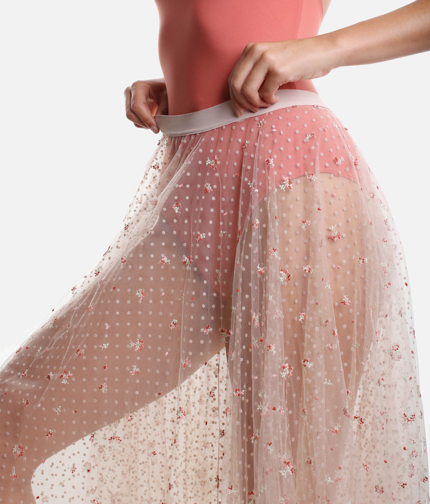 Double Layered Long Tulle Skirt - MEADOW