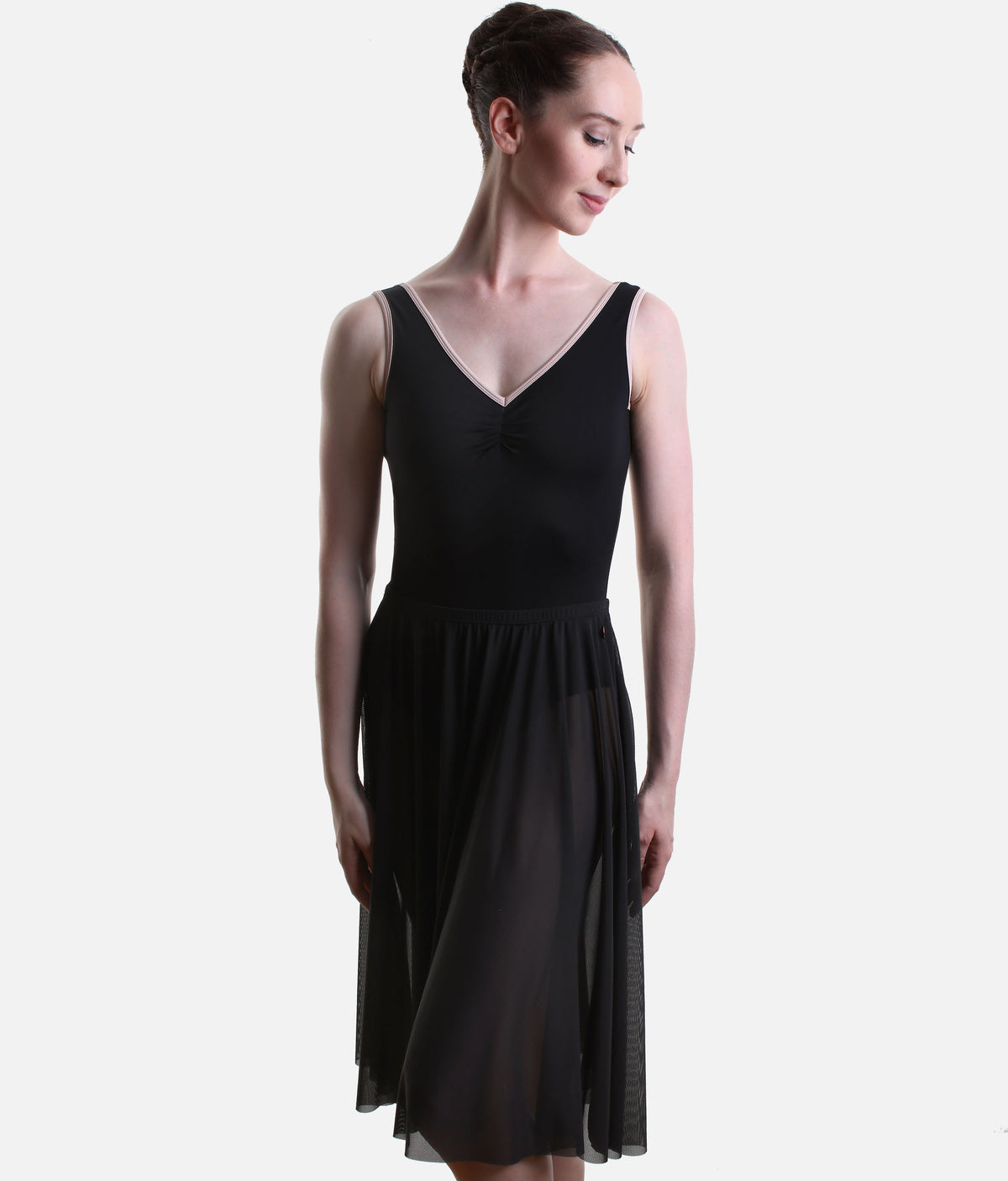 Long Mesh Ballet Skirt, Pull-On Ballet Rehearsal Skirt - ARIANA