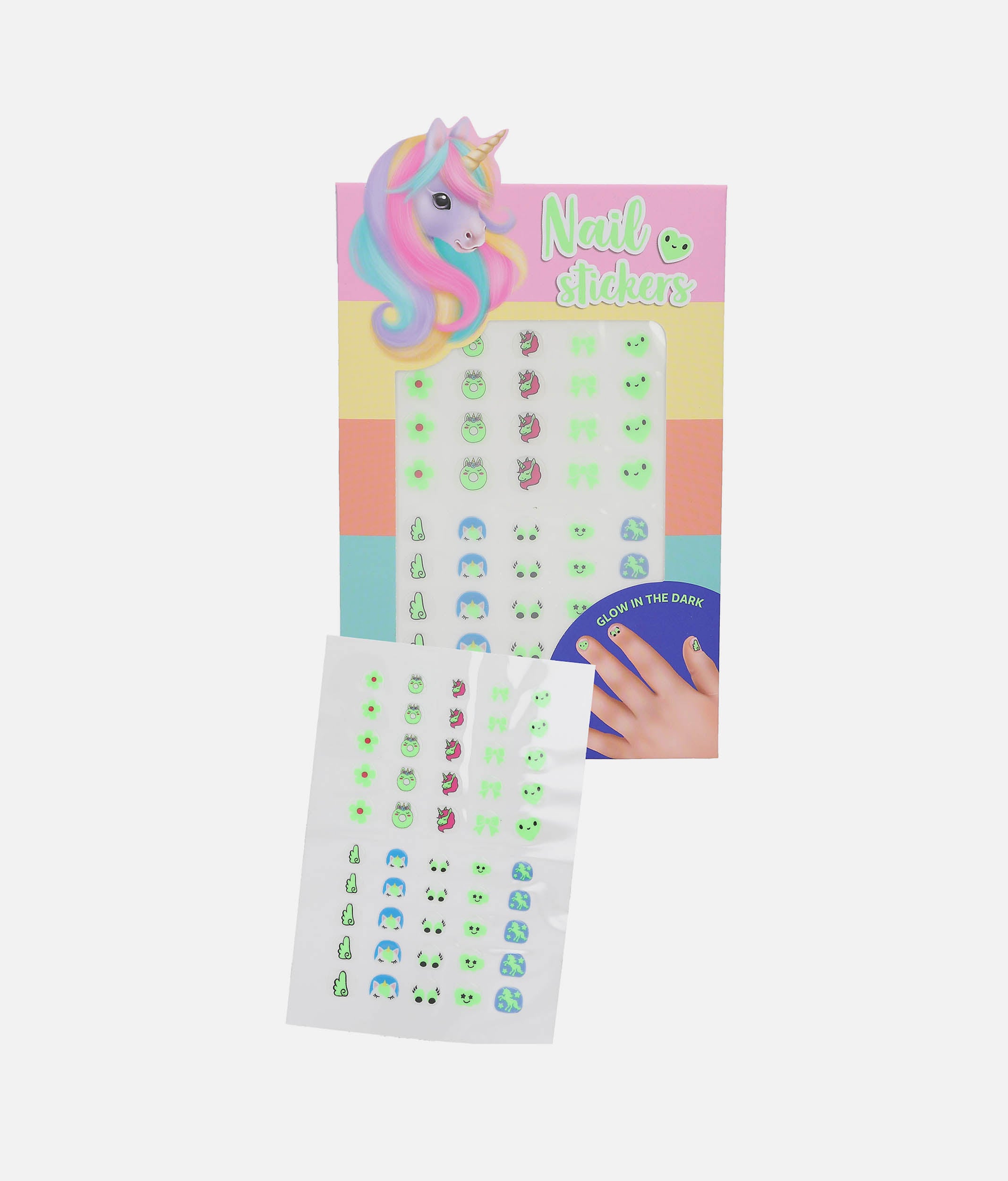 Ylvi Glow In The Dark Nail Stickers, 100 Kids Nail Stickers - 0013072