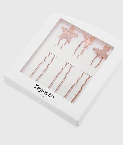 Ballet Hair Pin Trio, Elegant Rose Gold U-Pins for Dancers - A0125
