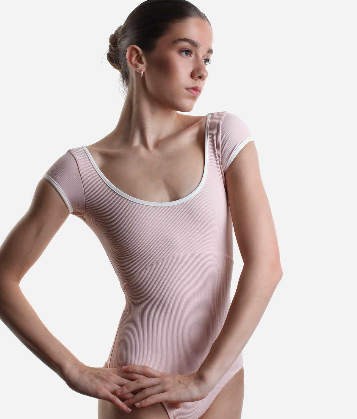 Ballet Pink Short Sleeve Ballet Leotard - ALMA