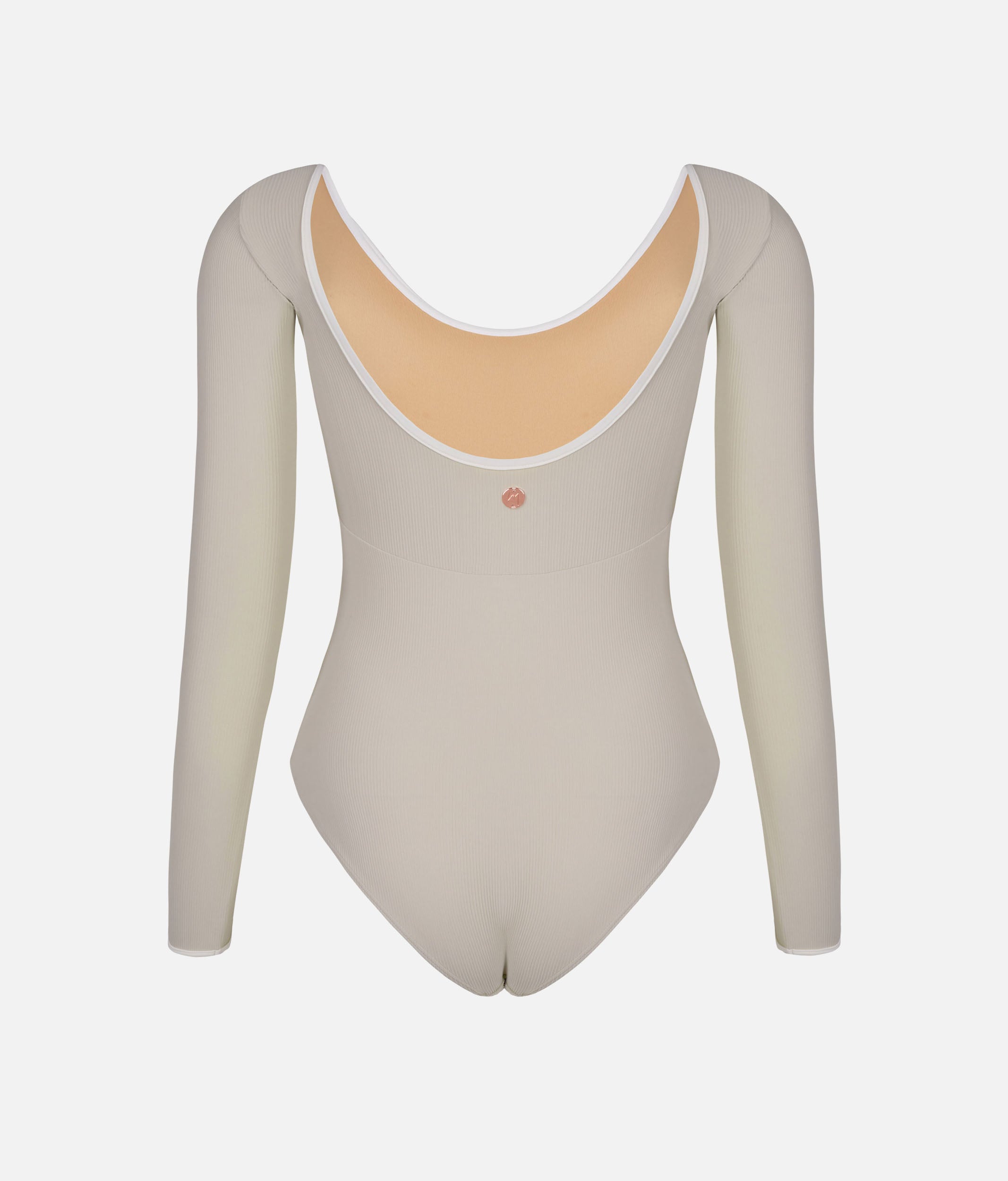 ALMA MIST GREEN Ballet Leotard with Open Back and 3/4 Sleeves