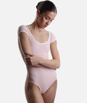 Ballet Pink Short Sleeve Ballet Leotard - ALMA