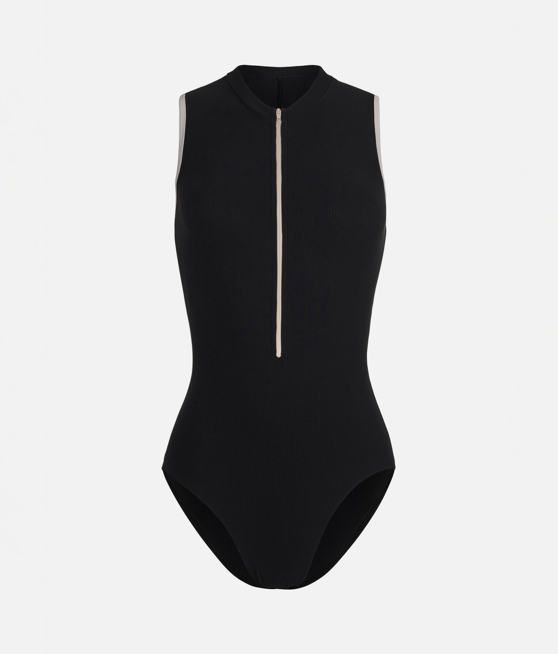 AURA BLACK Ballet Leotard, Zip Front Open Back Dancewear
