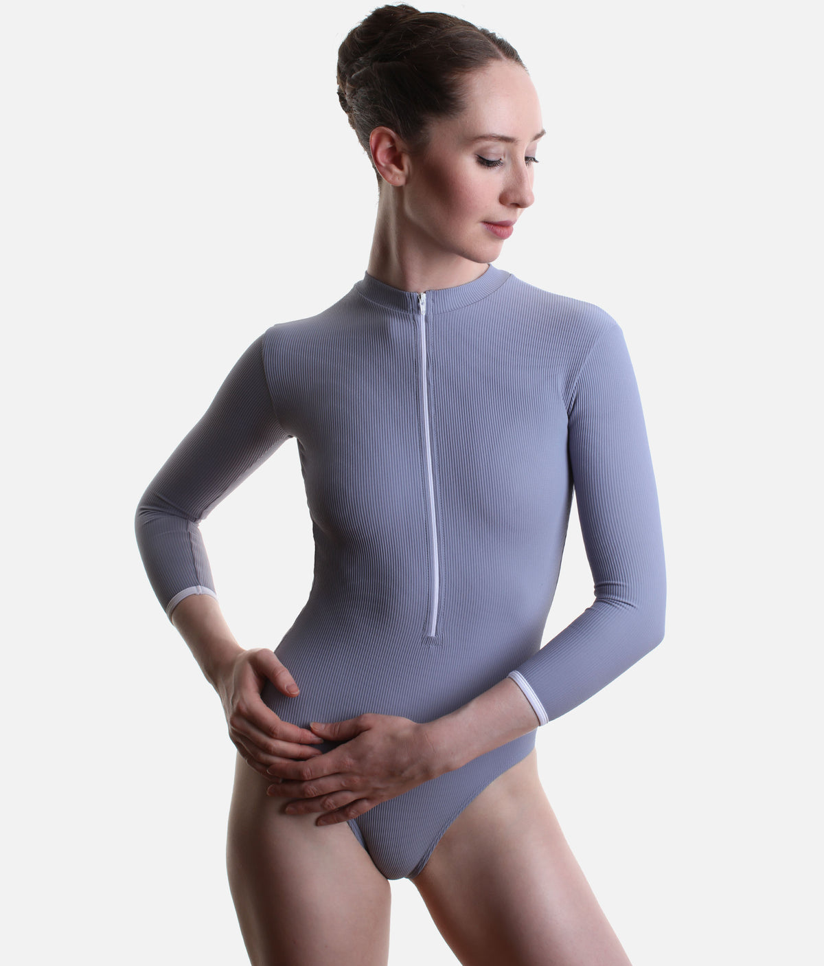 Mara Dancewear Aura – Soft Misty Blue Long Sleeve Ballet Leotard