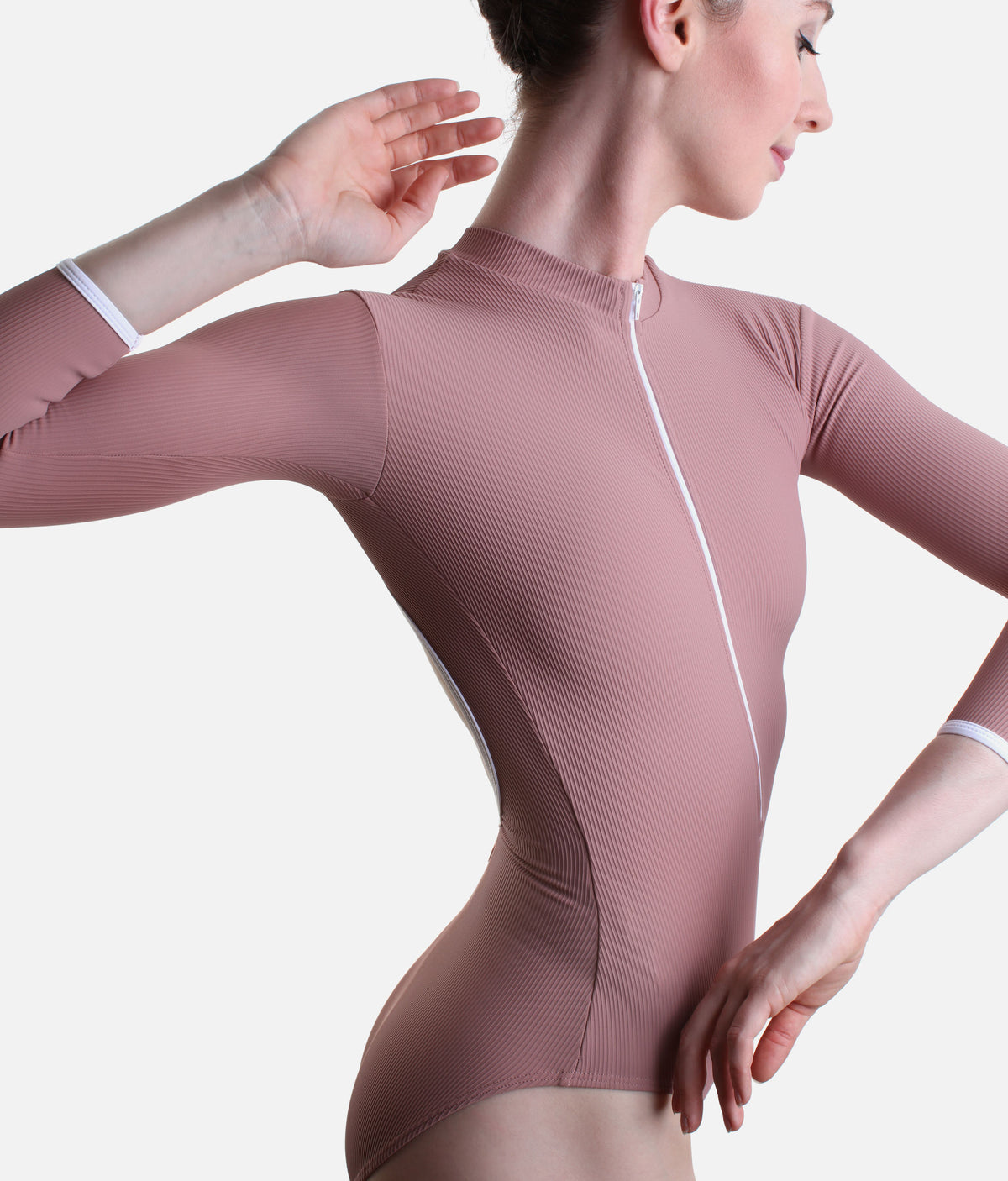 Mara Dancewear Aura – Dusty Rose Long Sleeve Ballet Leotard