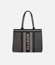Medium Knitted Bag, Lightweight Dance Tote with Zip Closure - B0394