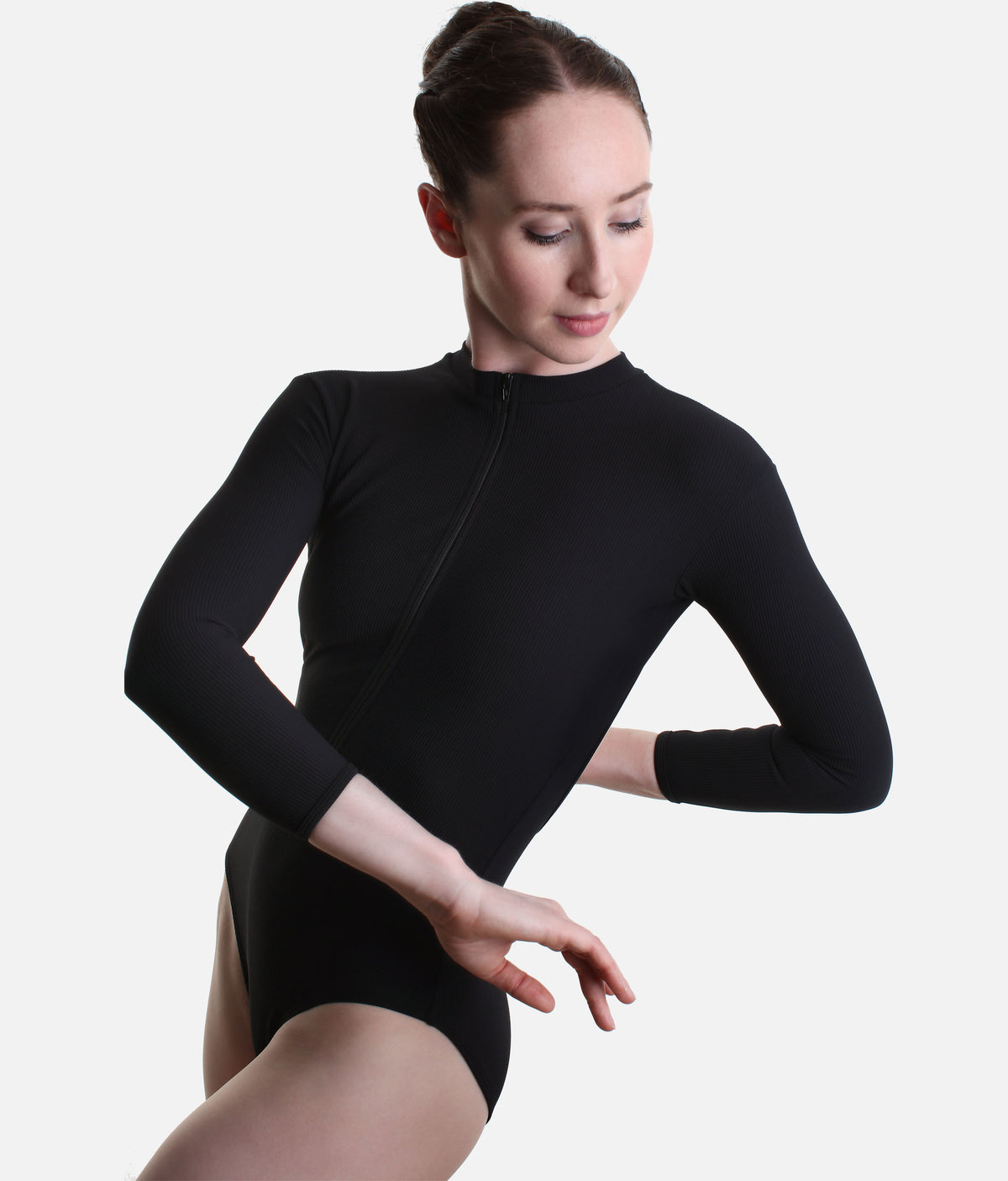 Mara Dancewear Aura – Total Black Long Sleeve Ballet Leotard