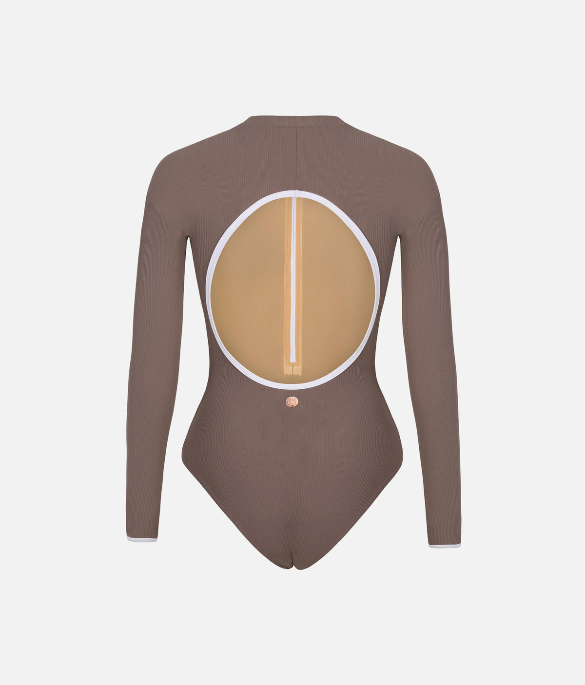 Deep Brown Long Sleeve Ballet Leotard, Zip Front - AURA