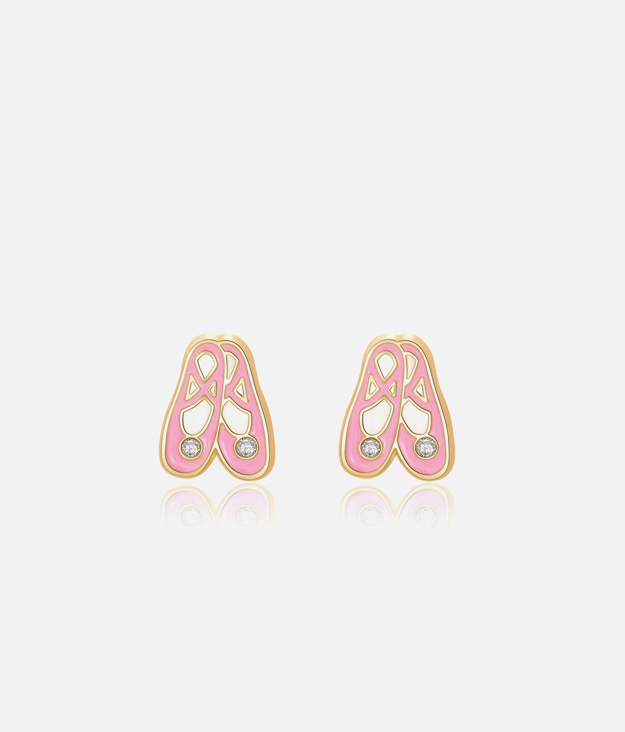 Girls Enamel Stud Earrings, Ballet Shoes - Cutie